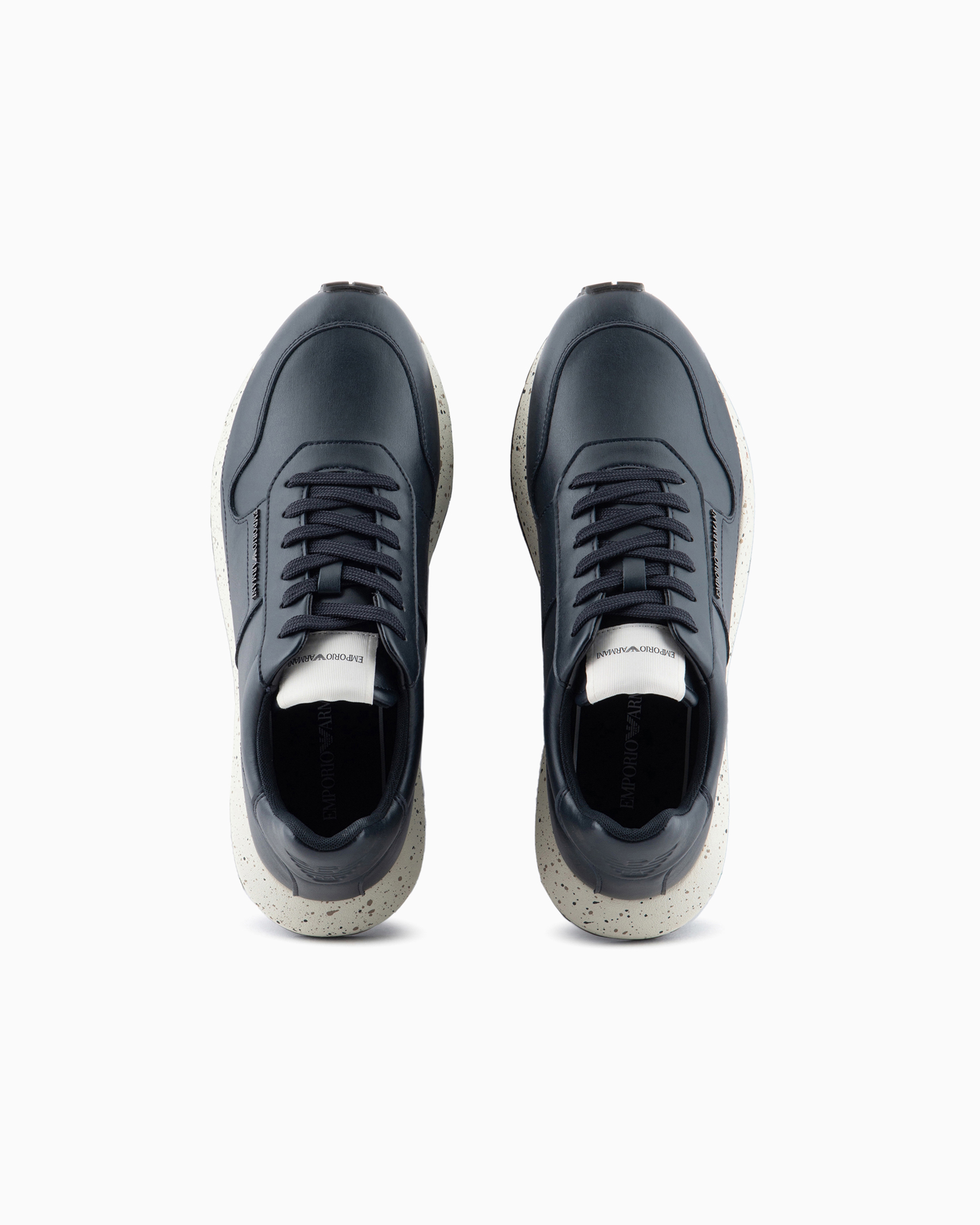 EMPORIO ARMANI ASV RECYCLED LEATHER SNEAKERS 