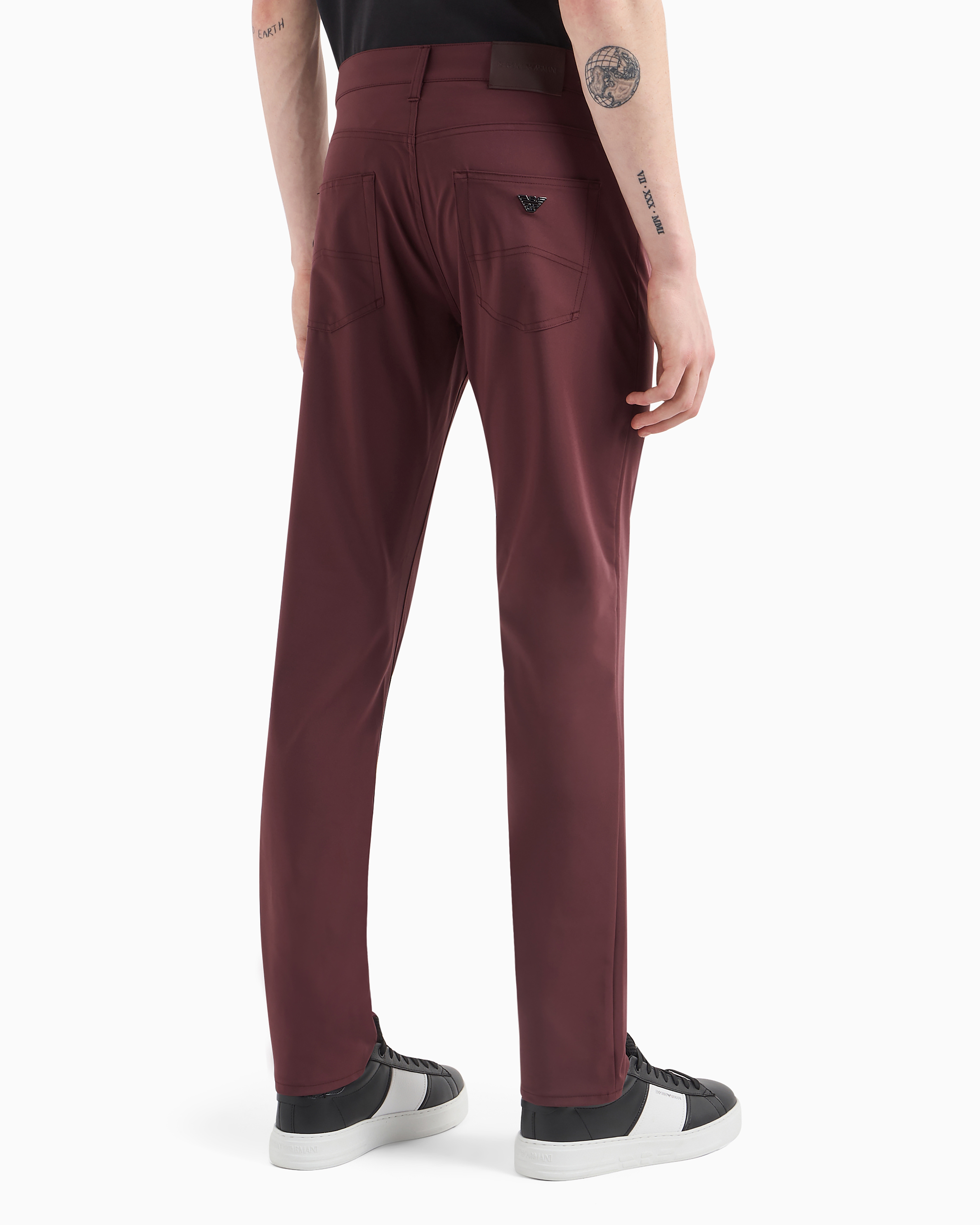 Emporio Armani Official Store J05 Regular-fit Denim Jeans In Bordeaux