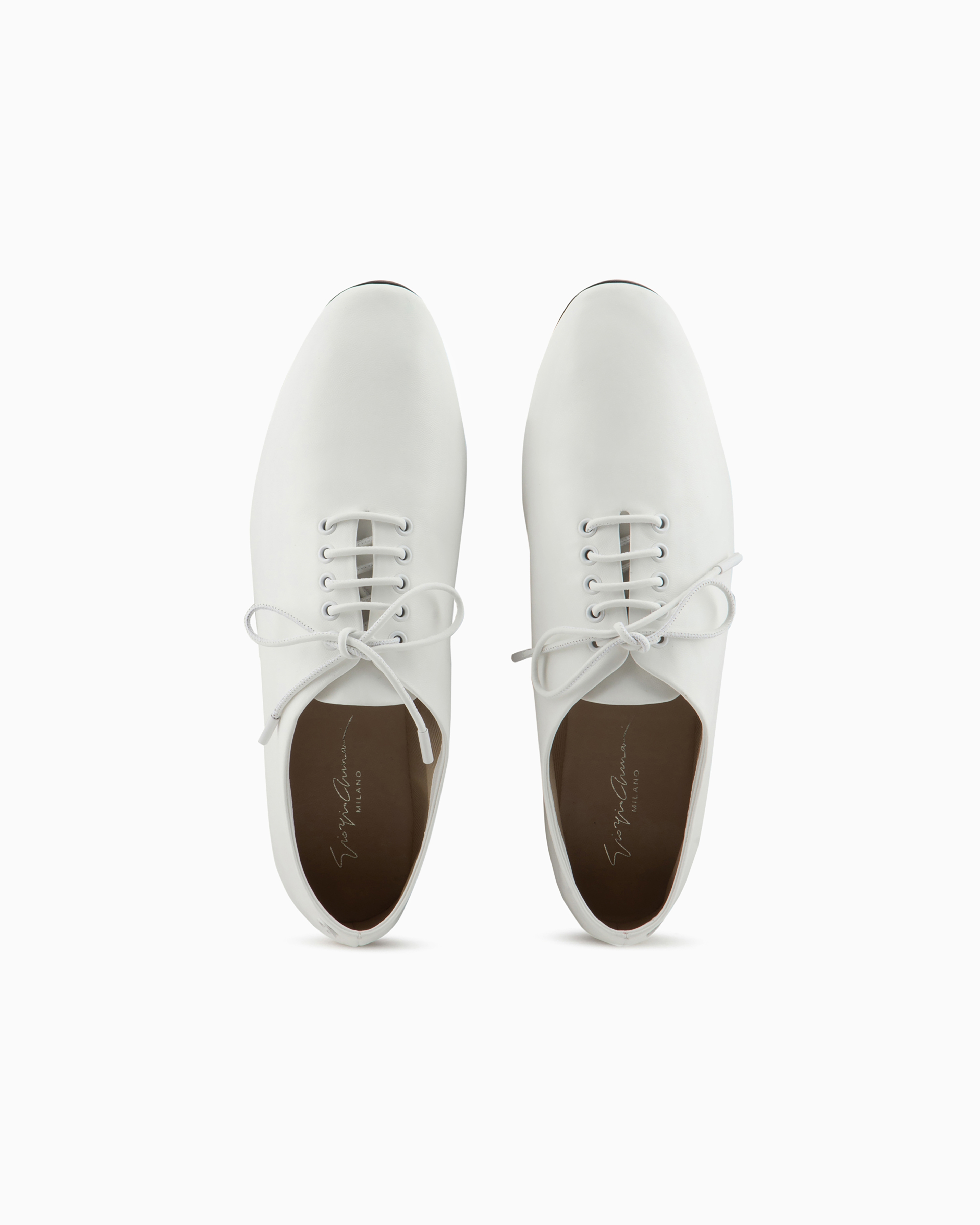 Giorgio Armani Official Store Nappa-leather Lace-ups In Milky White