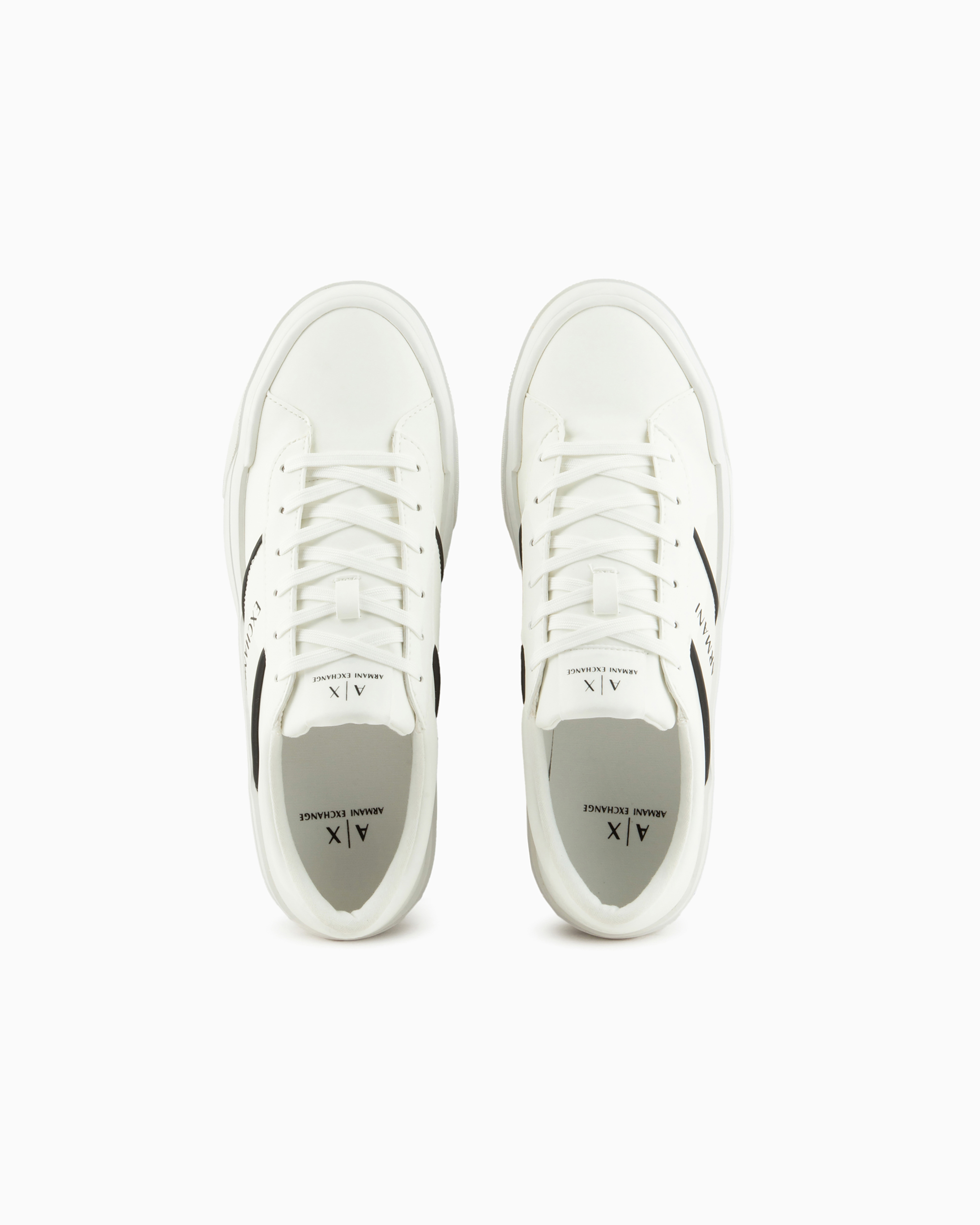 Armani Exchange Logo-print Lace-up Sneakers In White