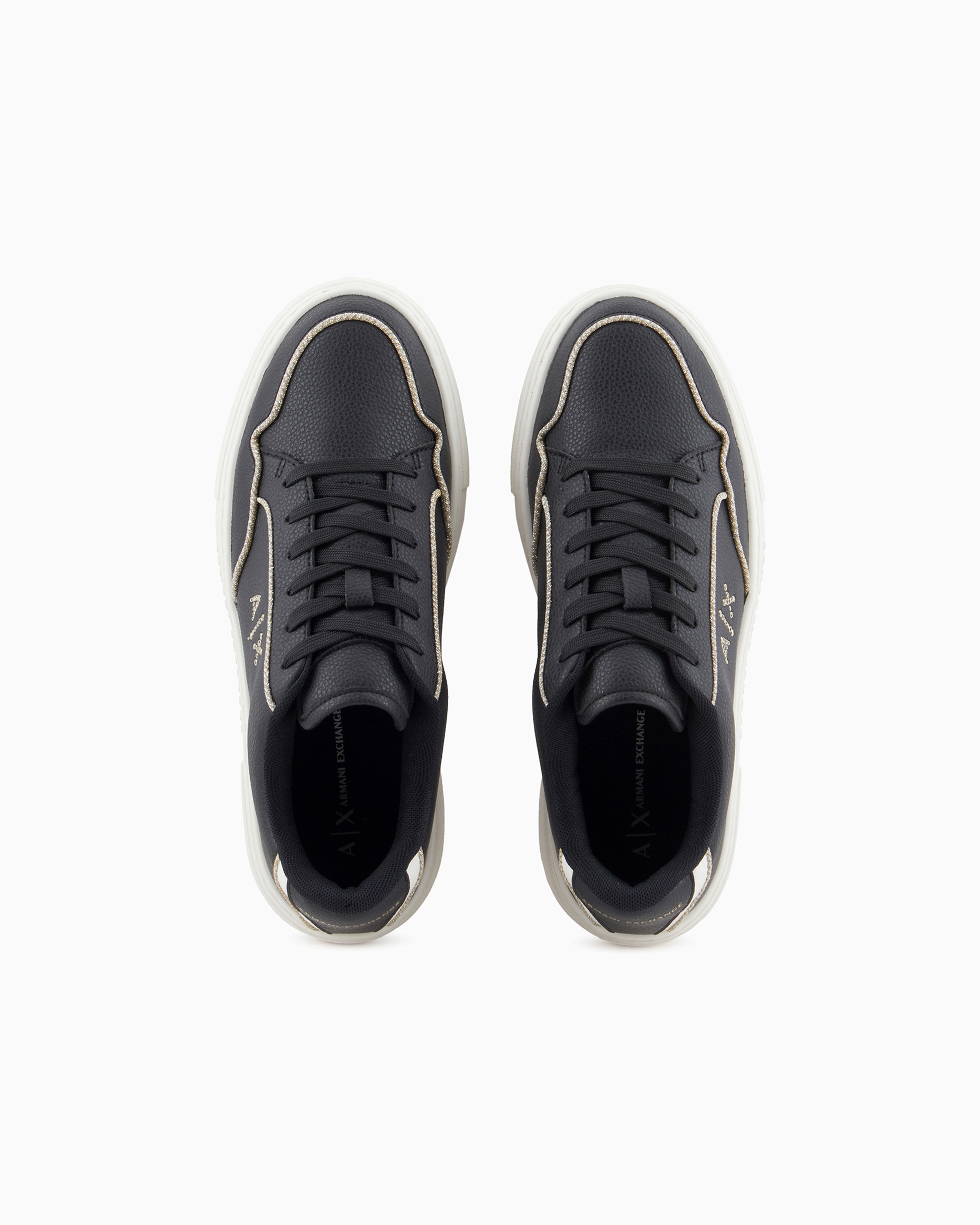 Shop Armani Exchange Sneakers With Rope Piping In Black