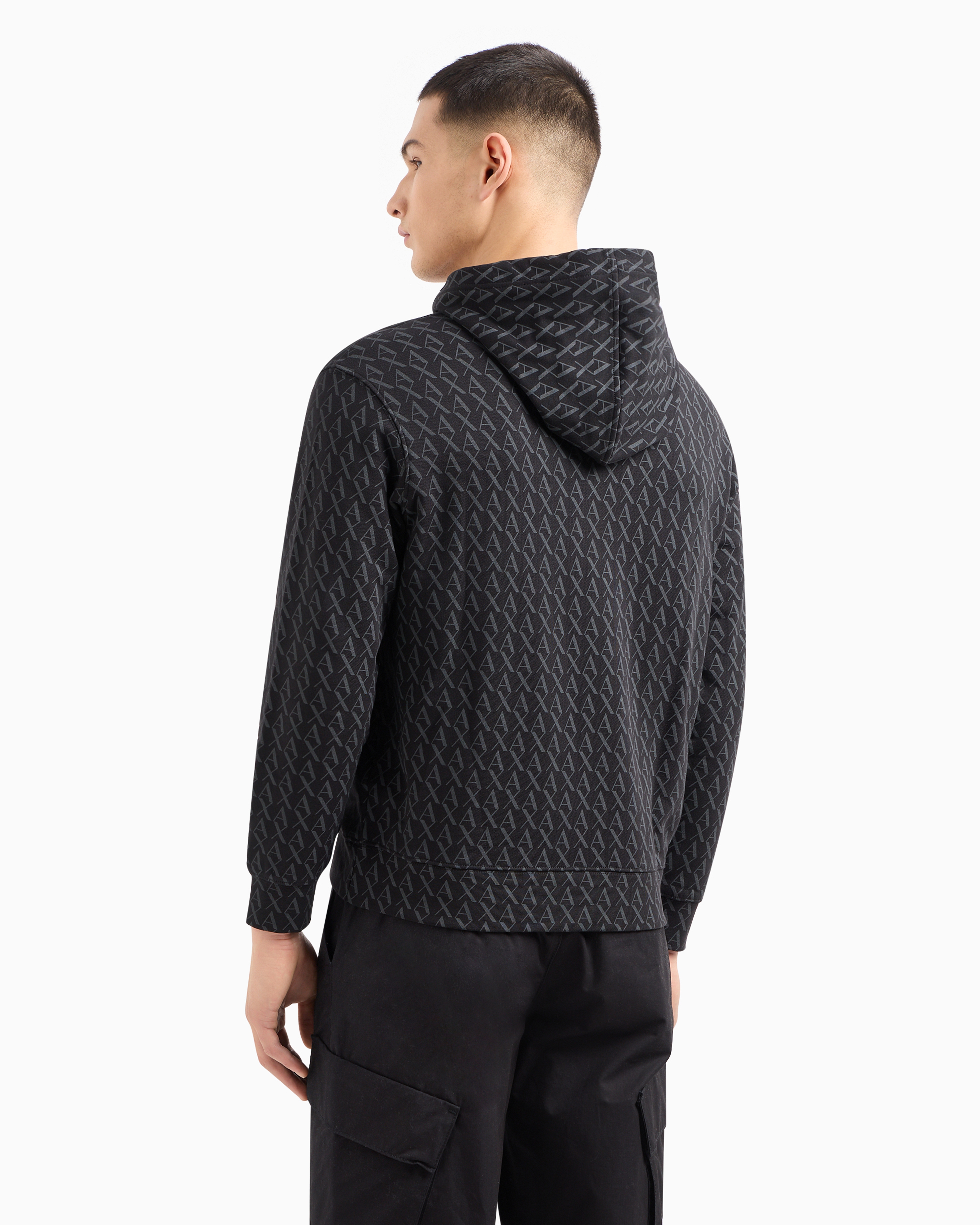 Armani Exchange French Terry Sweatshirt In Black