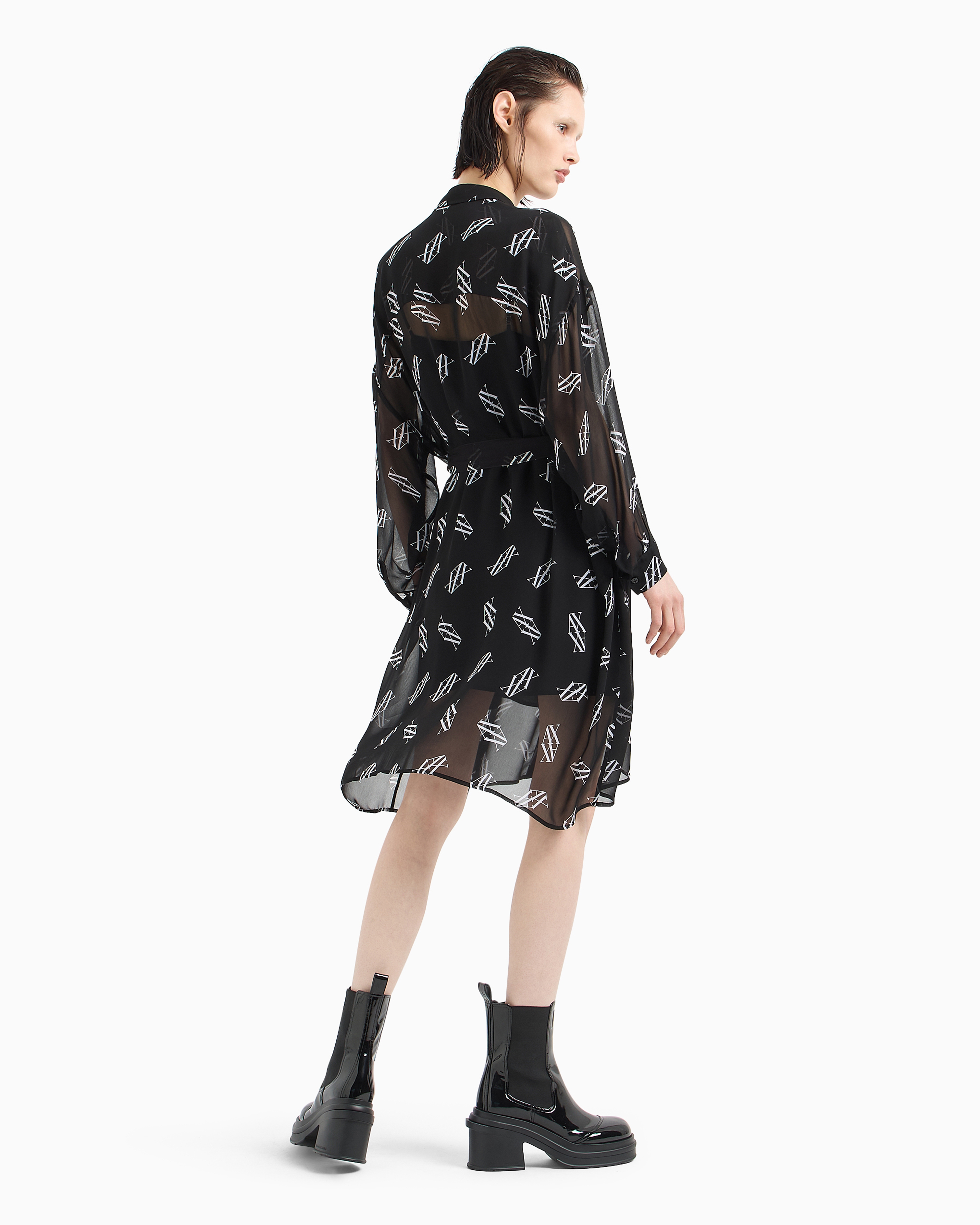 ASV Belted Chiffon Smock Dress | Armani Exchange