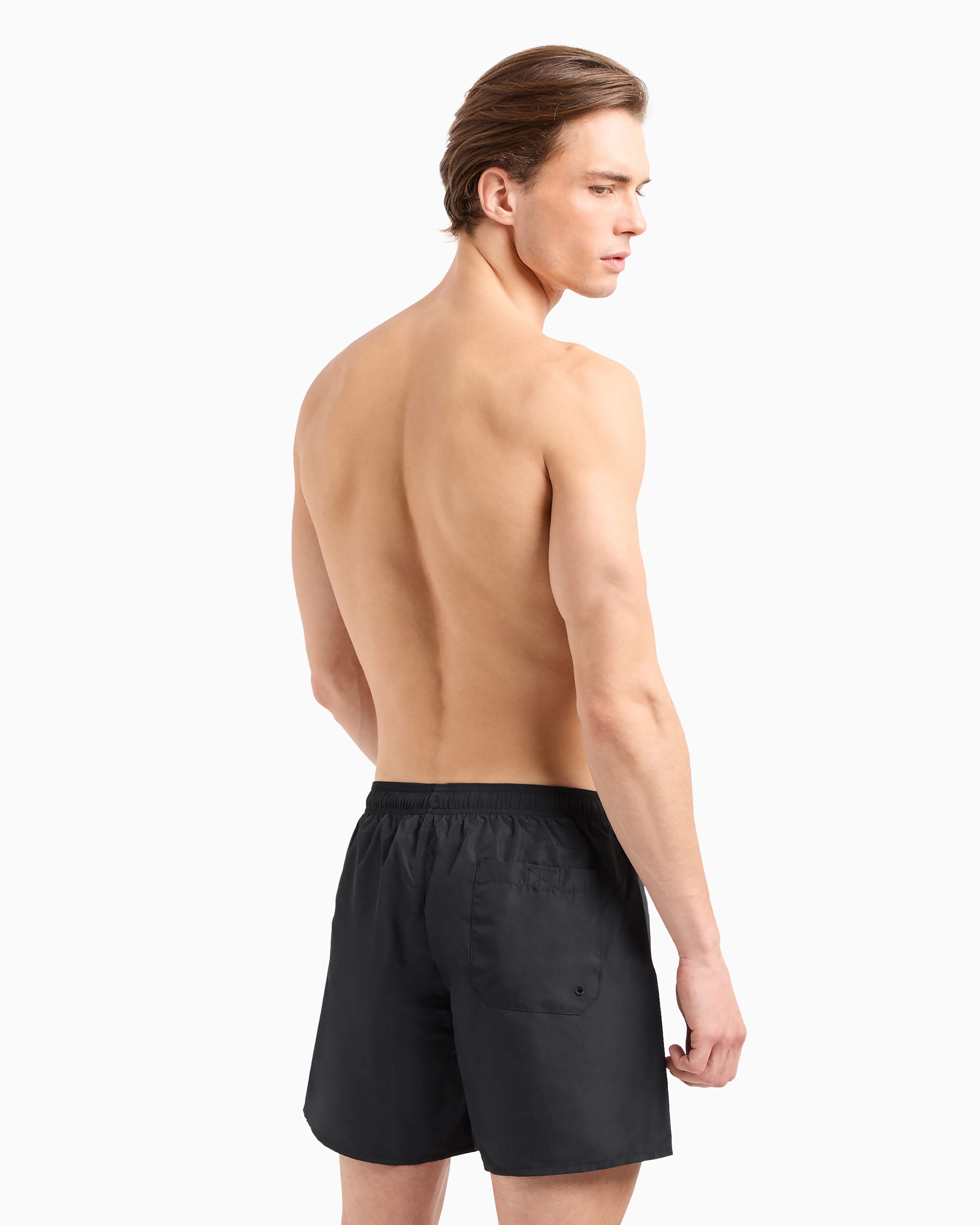 Shop Emporio Armani Swim Trunks With Logo In Black