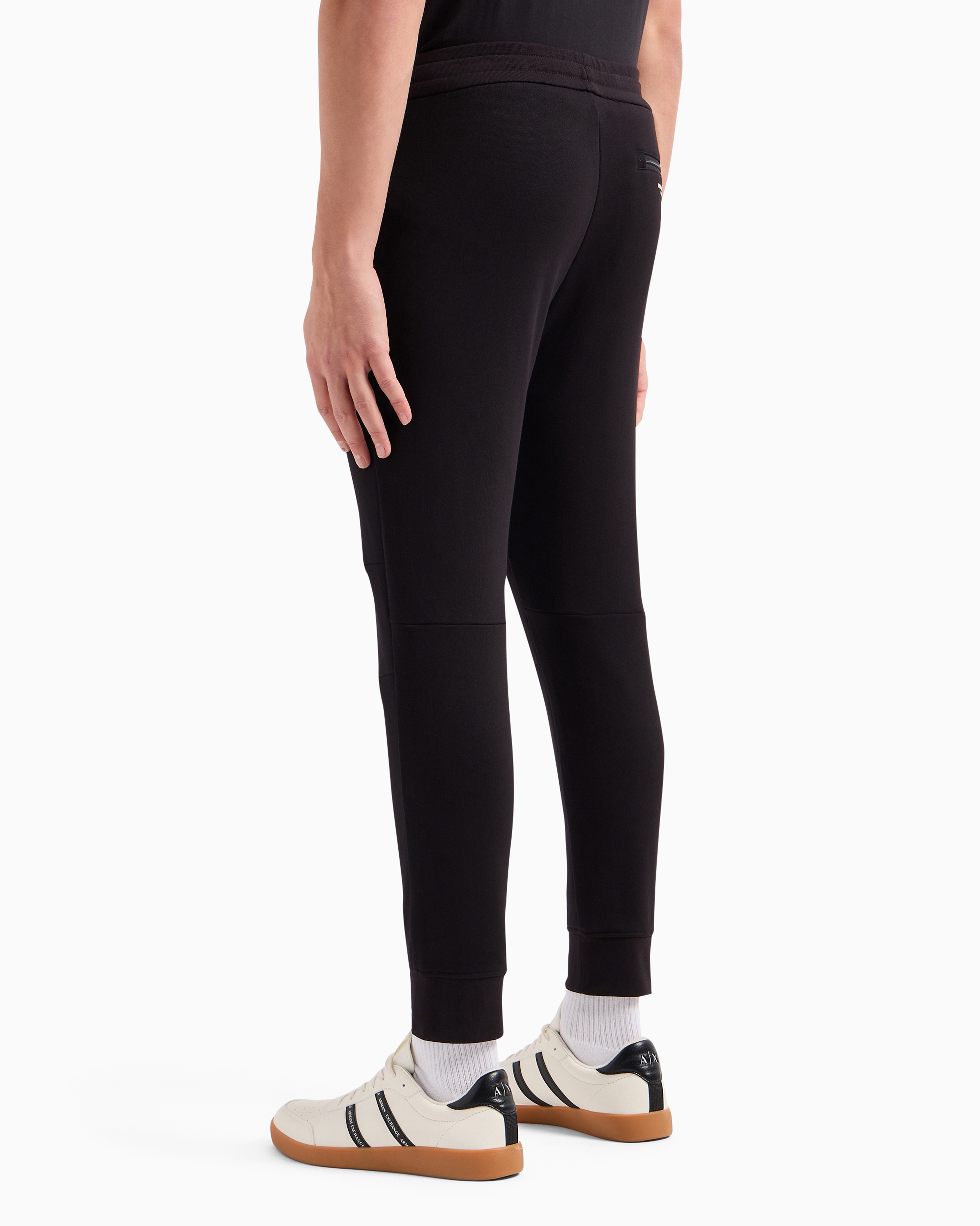 Armani Exchange Soft Yarn Jogger Pants With Logo In Black