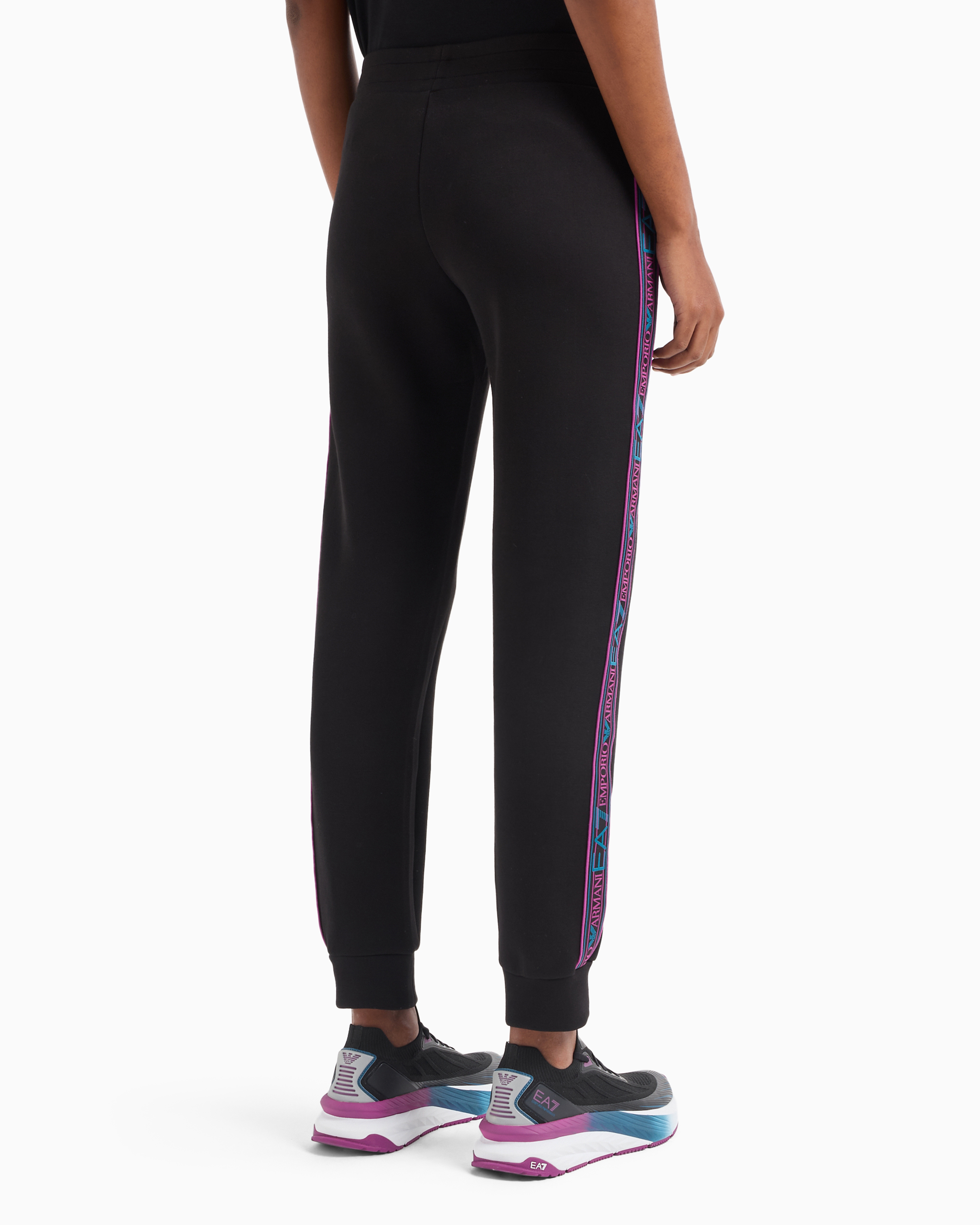 Ea7 Logo-print Track Pants In Black