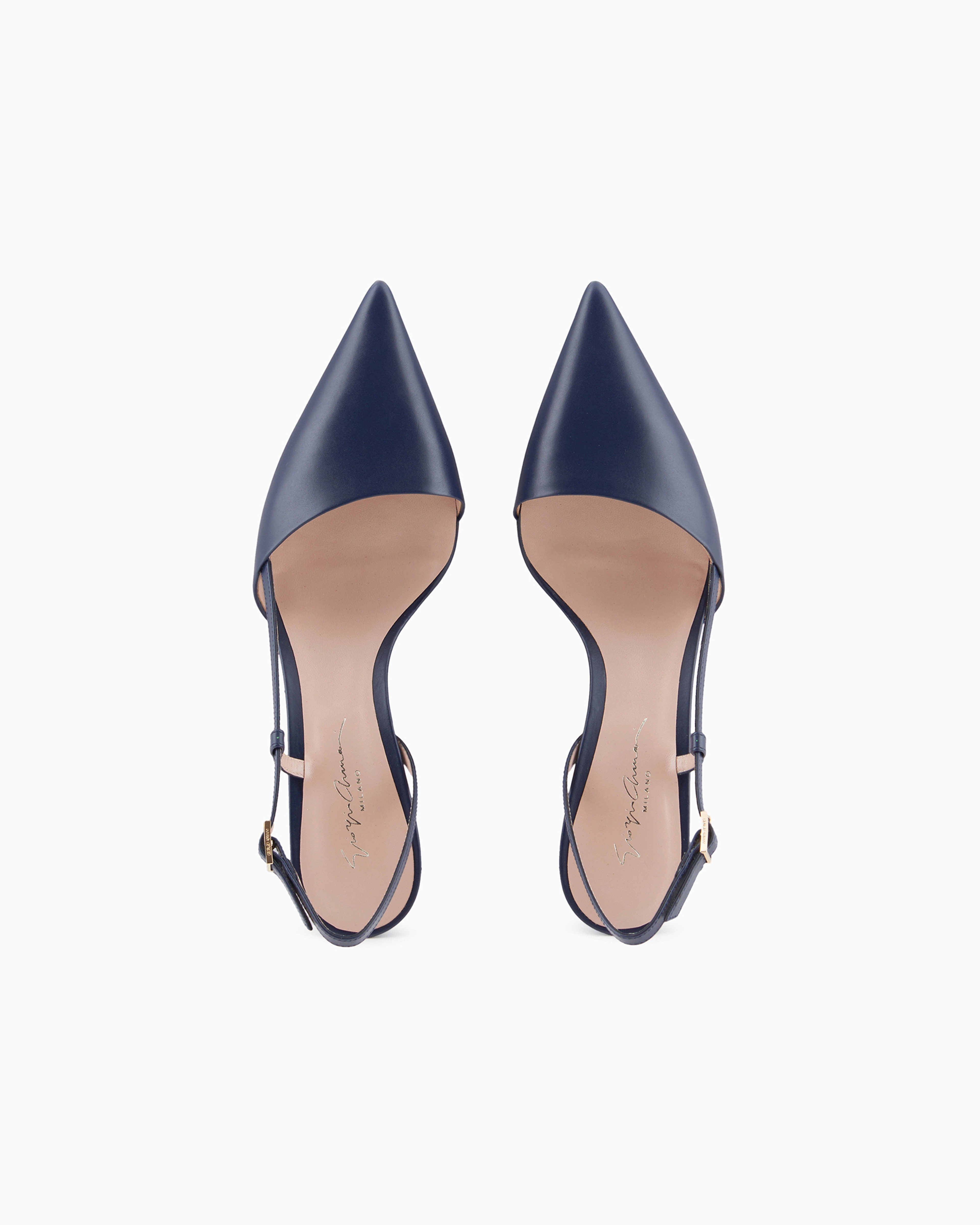 Giorgio Armani Official Store Nappa-leather Slingbacks In Notte