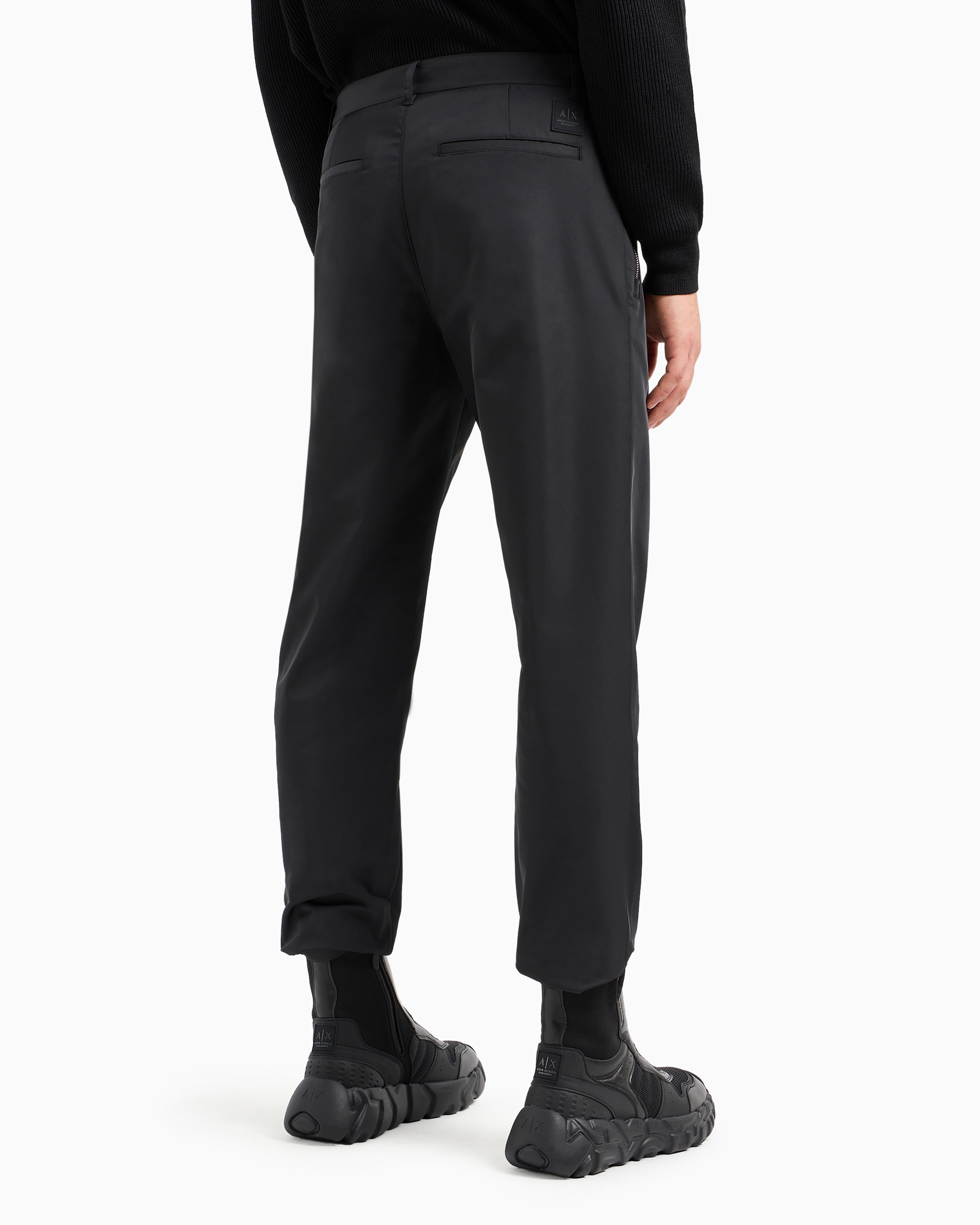 Slim fit trousers shiny twill