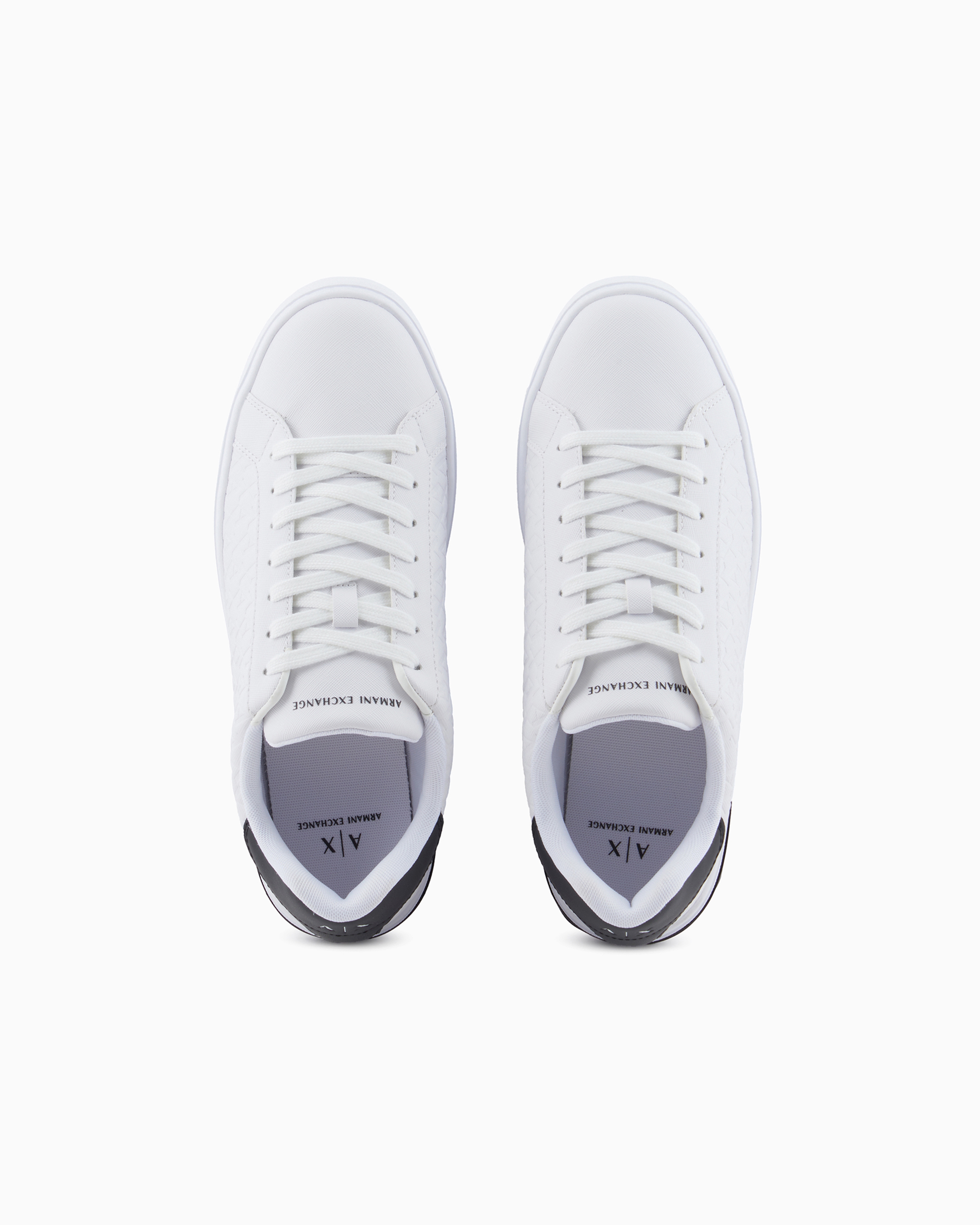 Armani Exchange Quilted Sneakers In White
