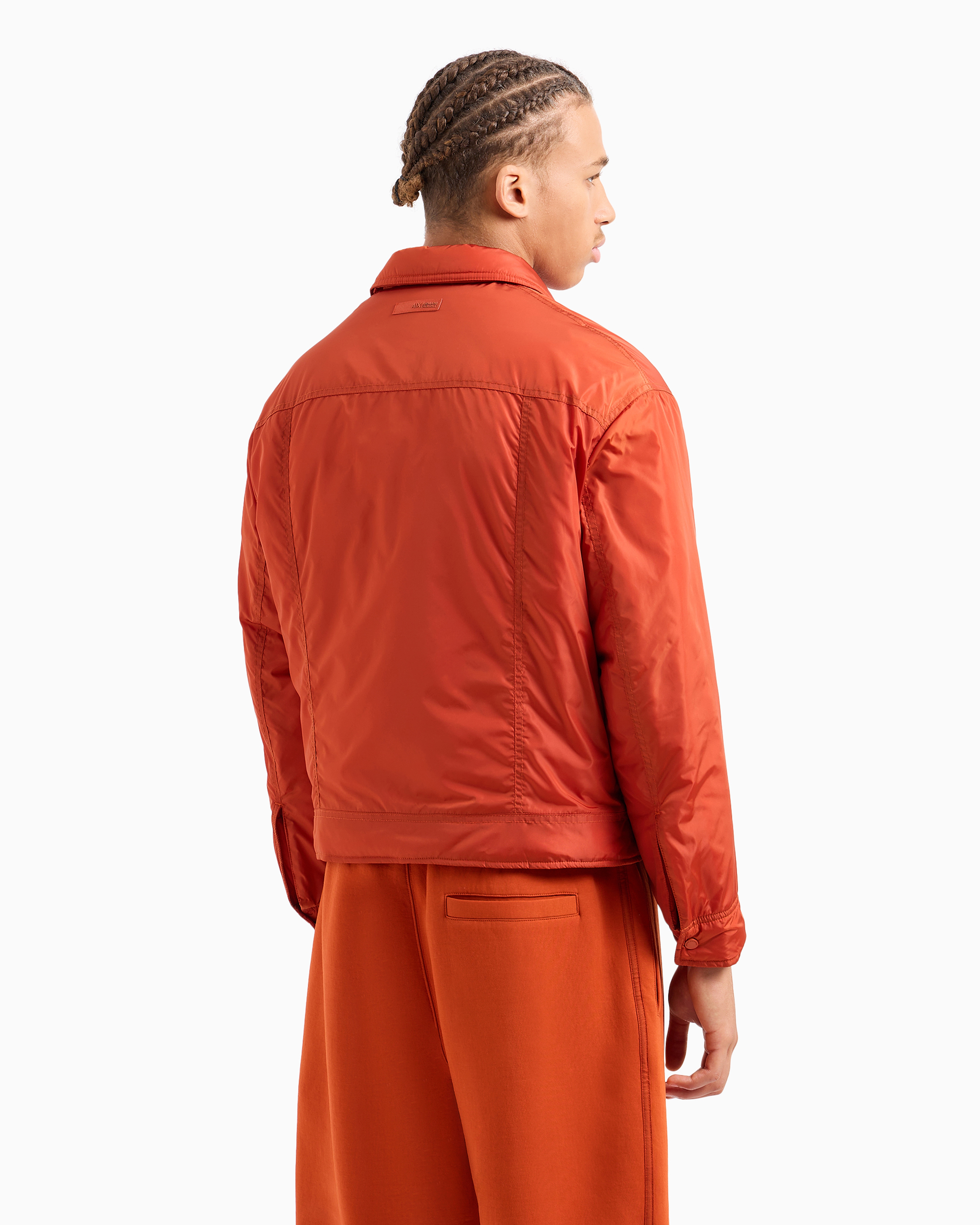 Shop Armani Exchange Asv Recycled Fabric Blouson In Orange