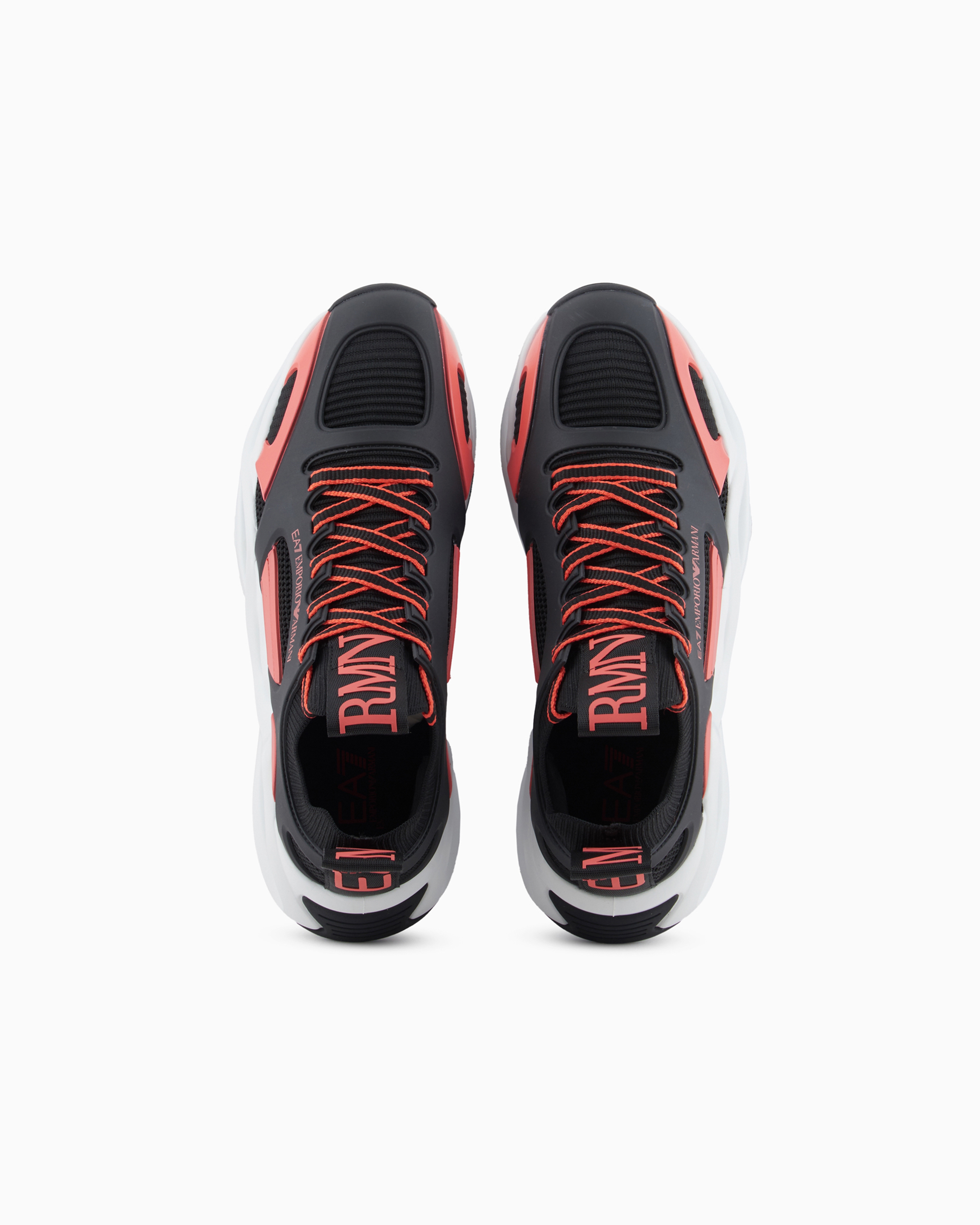 EMPORIO ARMANI スニーカー スニーカー レザー ラバーバック＆ローレットソール | Emporio