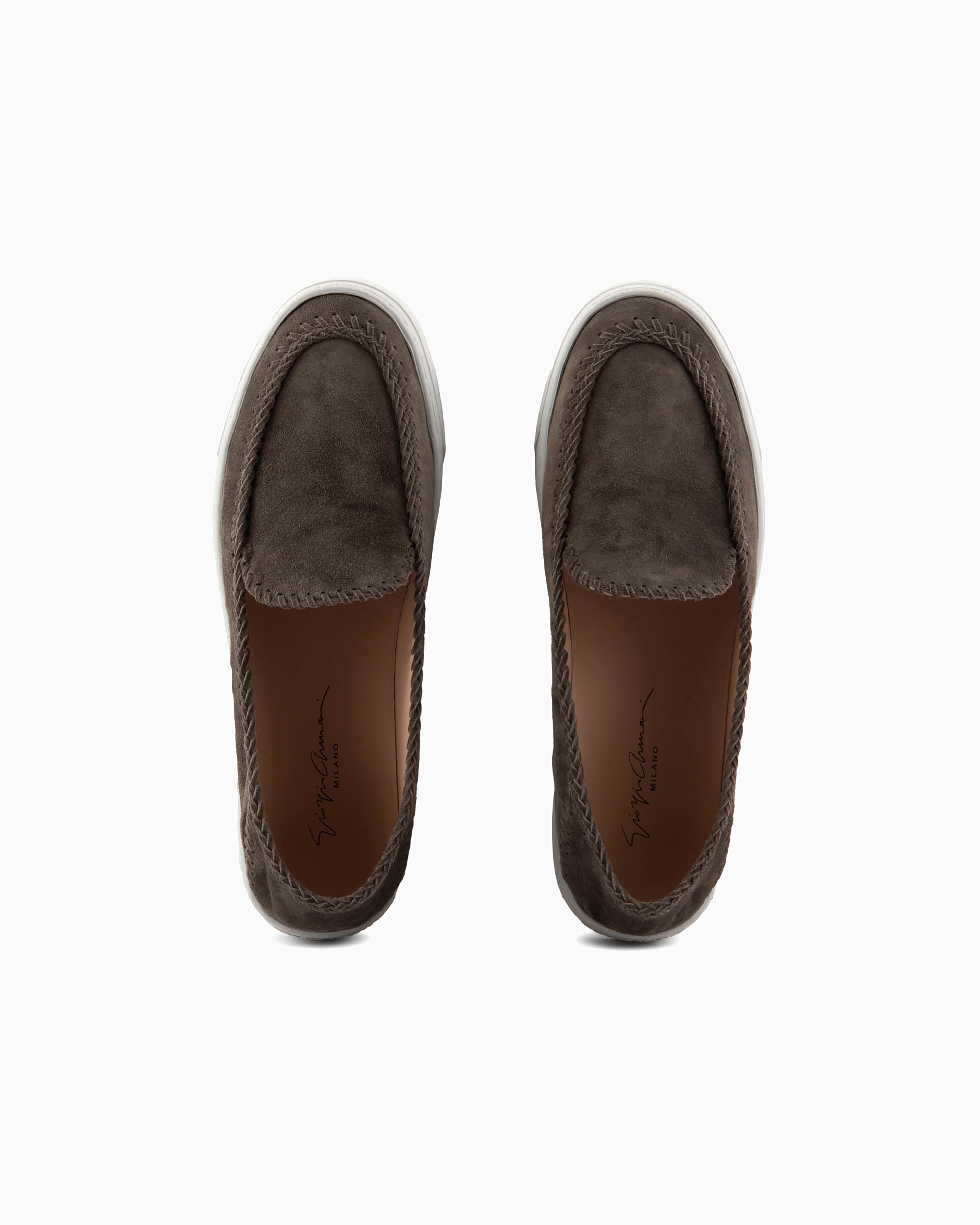 GIORGIO ARMANI GALLERIA 3 SUEDE SLIP-ONS 