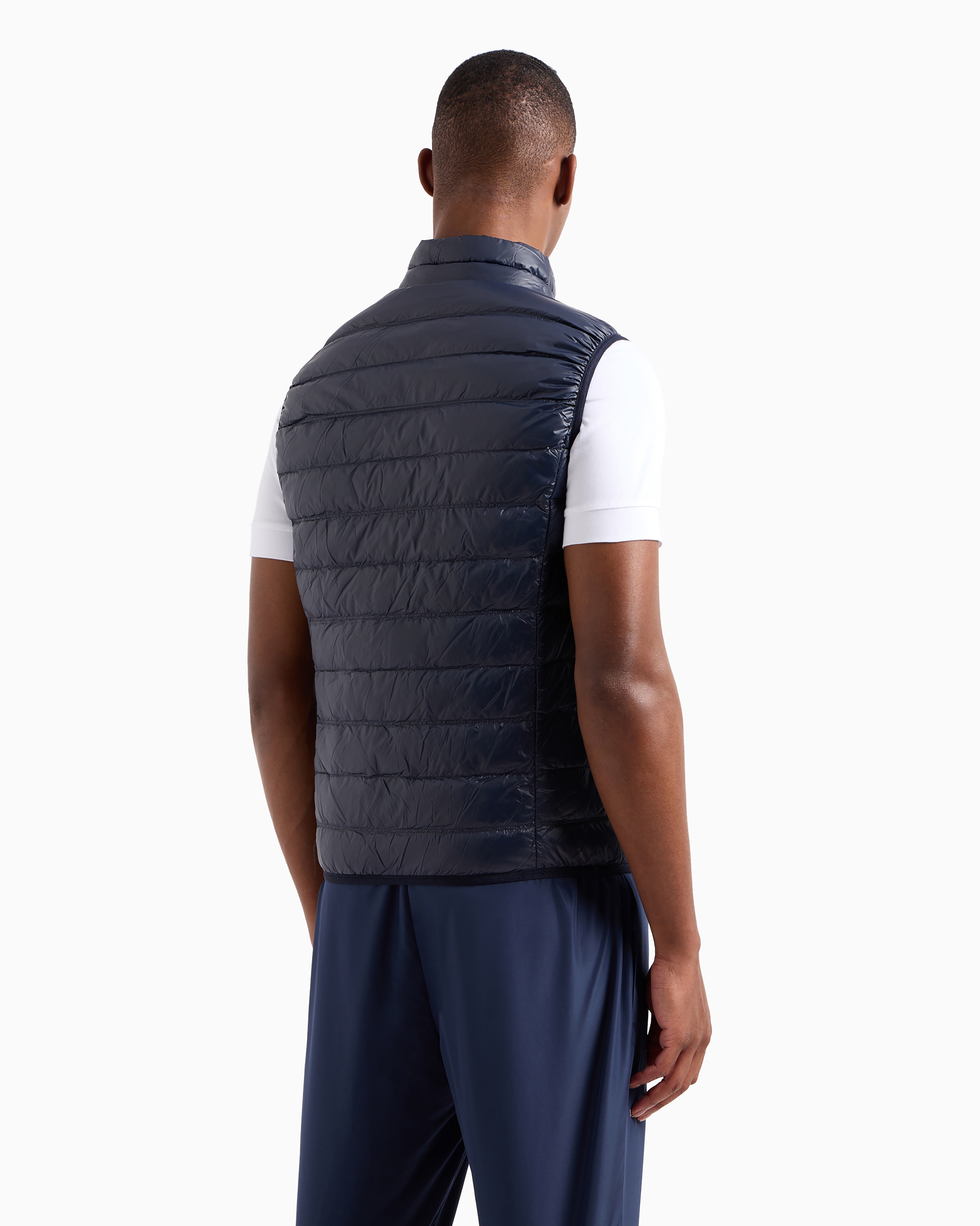 Ea7 Packable Core Identity Gilet In Blue