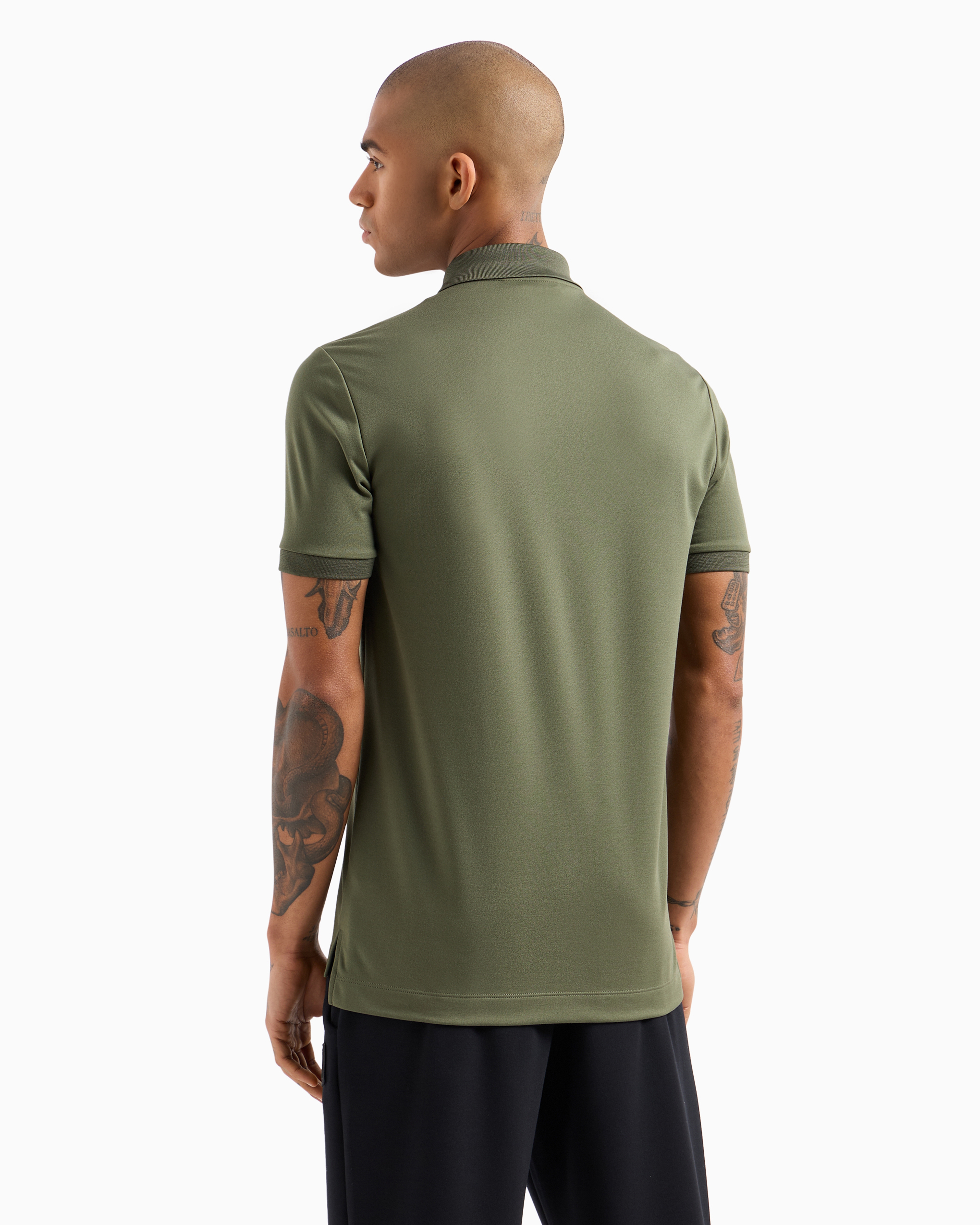 Shop Ea7 Lux Identity Modal-blend Short-sleeved Polo Shirt In Green