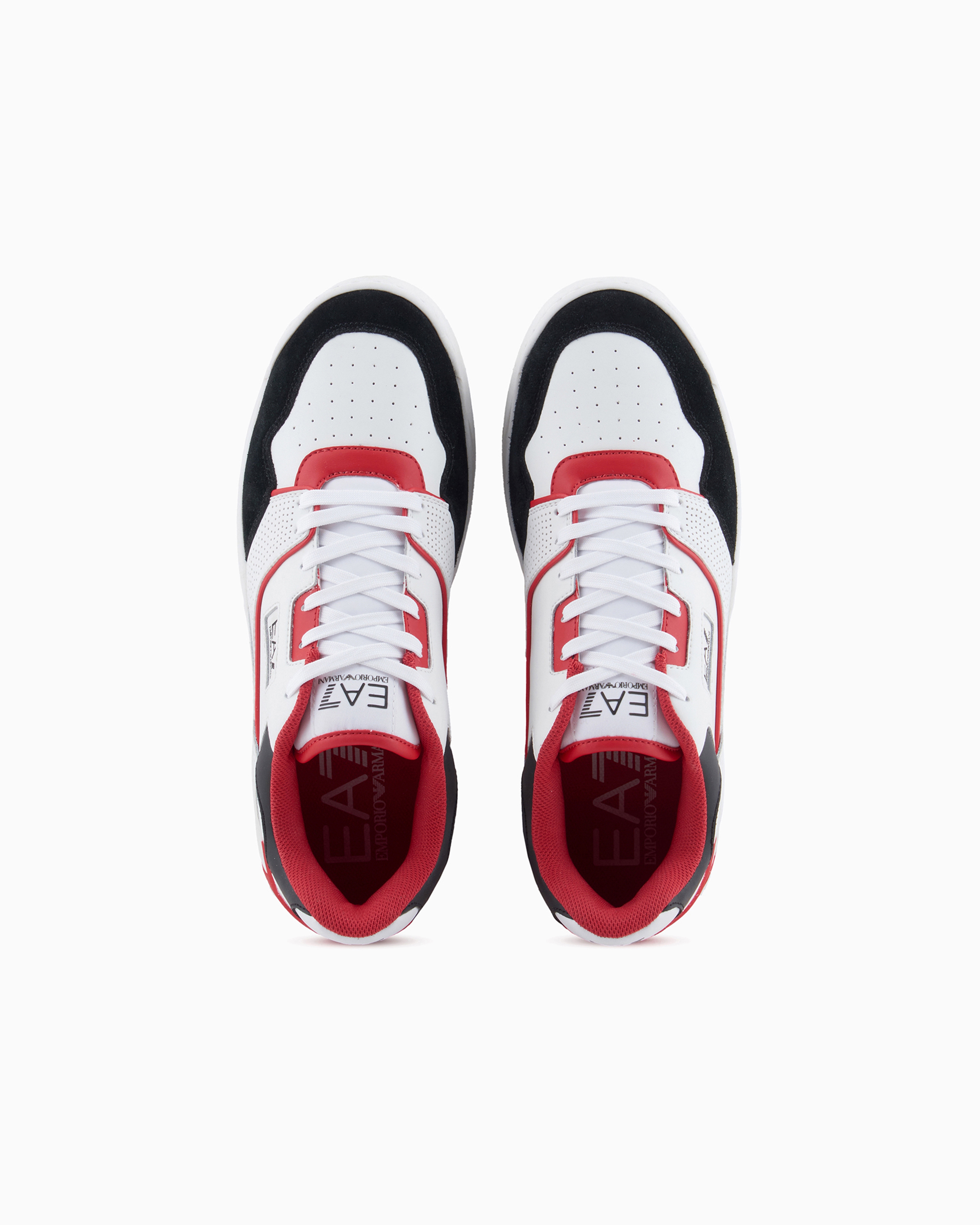 Shop Ea7 Low-top Basketball Sneakers In White