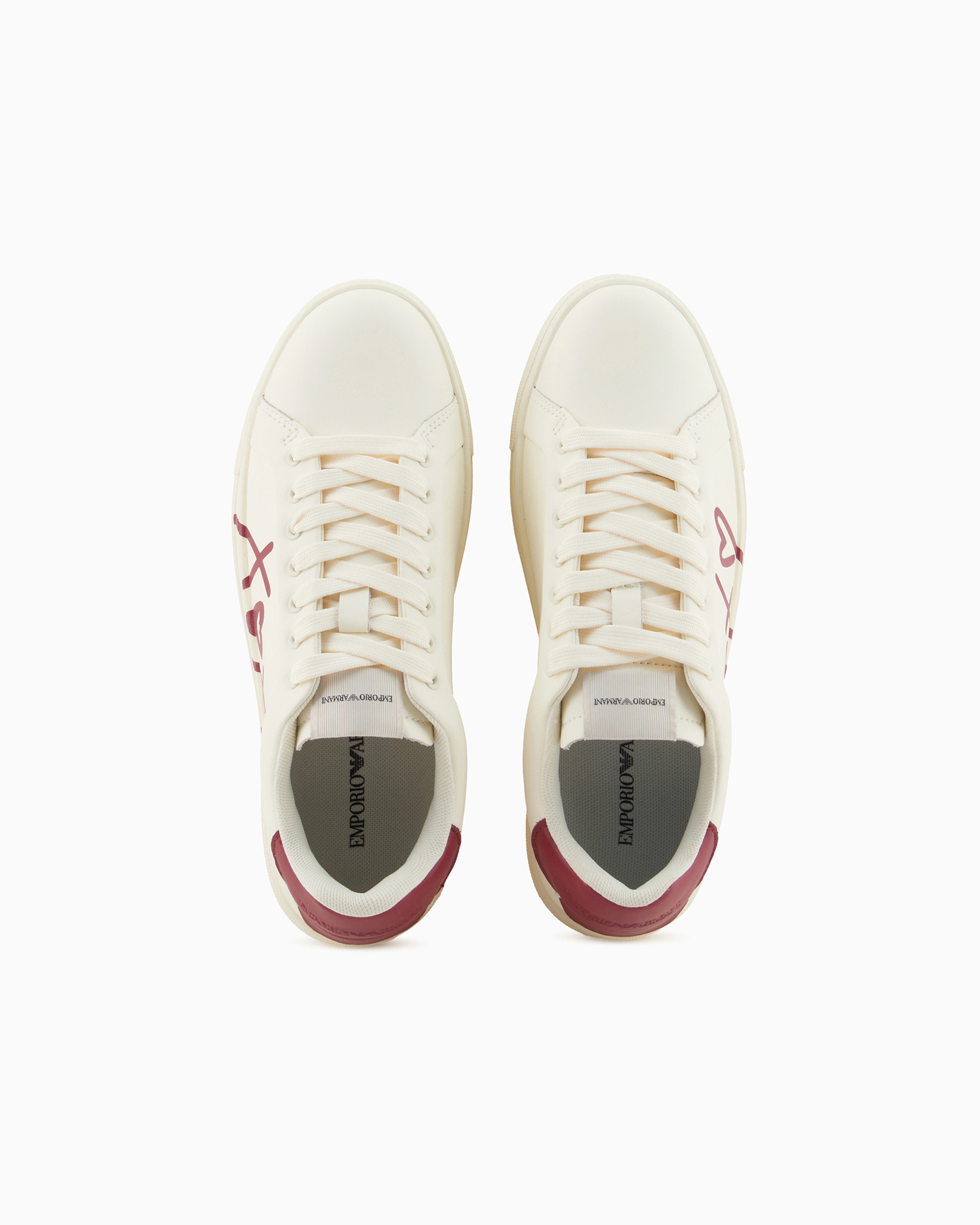 Leather sneakers with XOXO logo | Emporio Armani