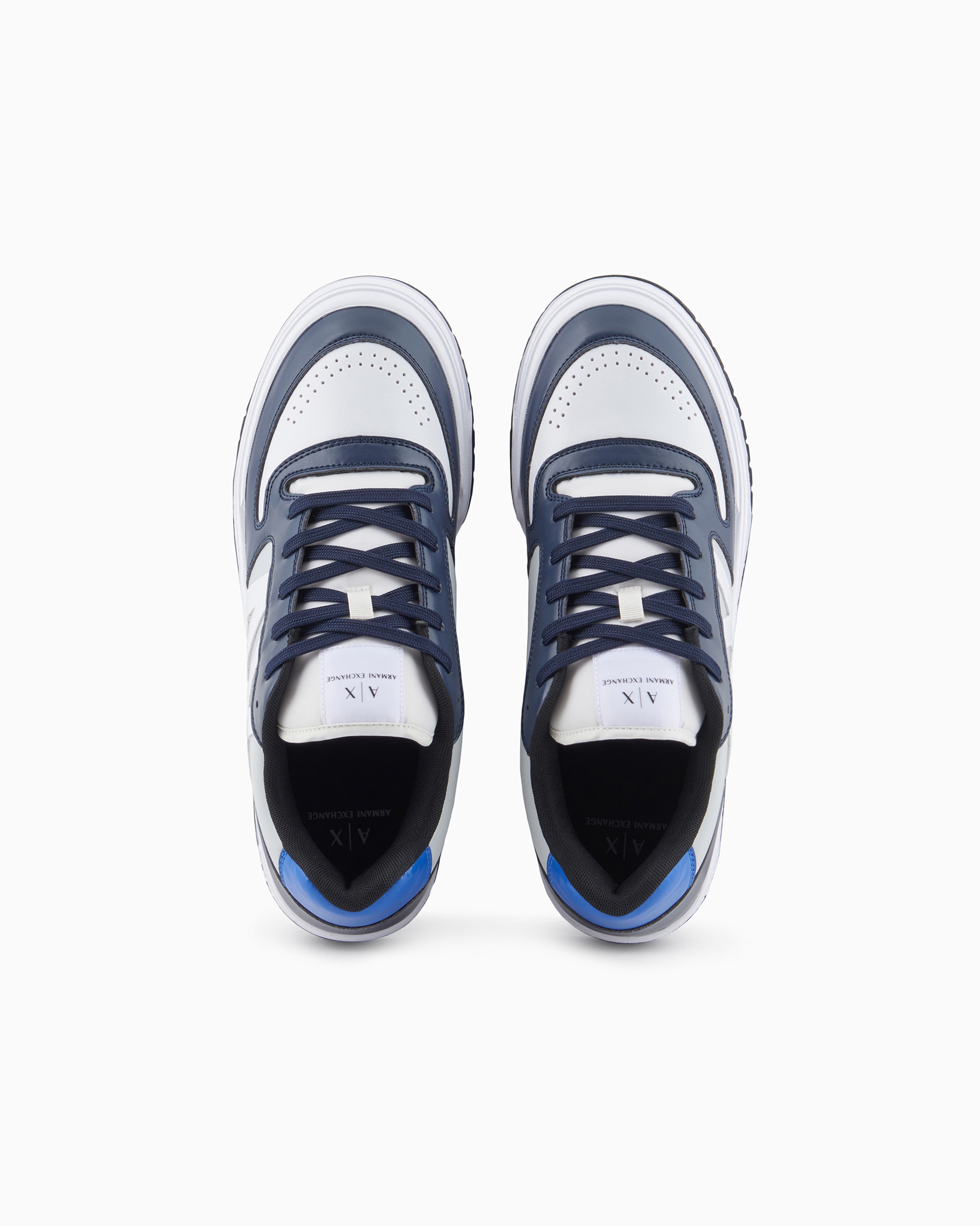 Shop Armani Exchange Sneakers With Logo In Navy Blue