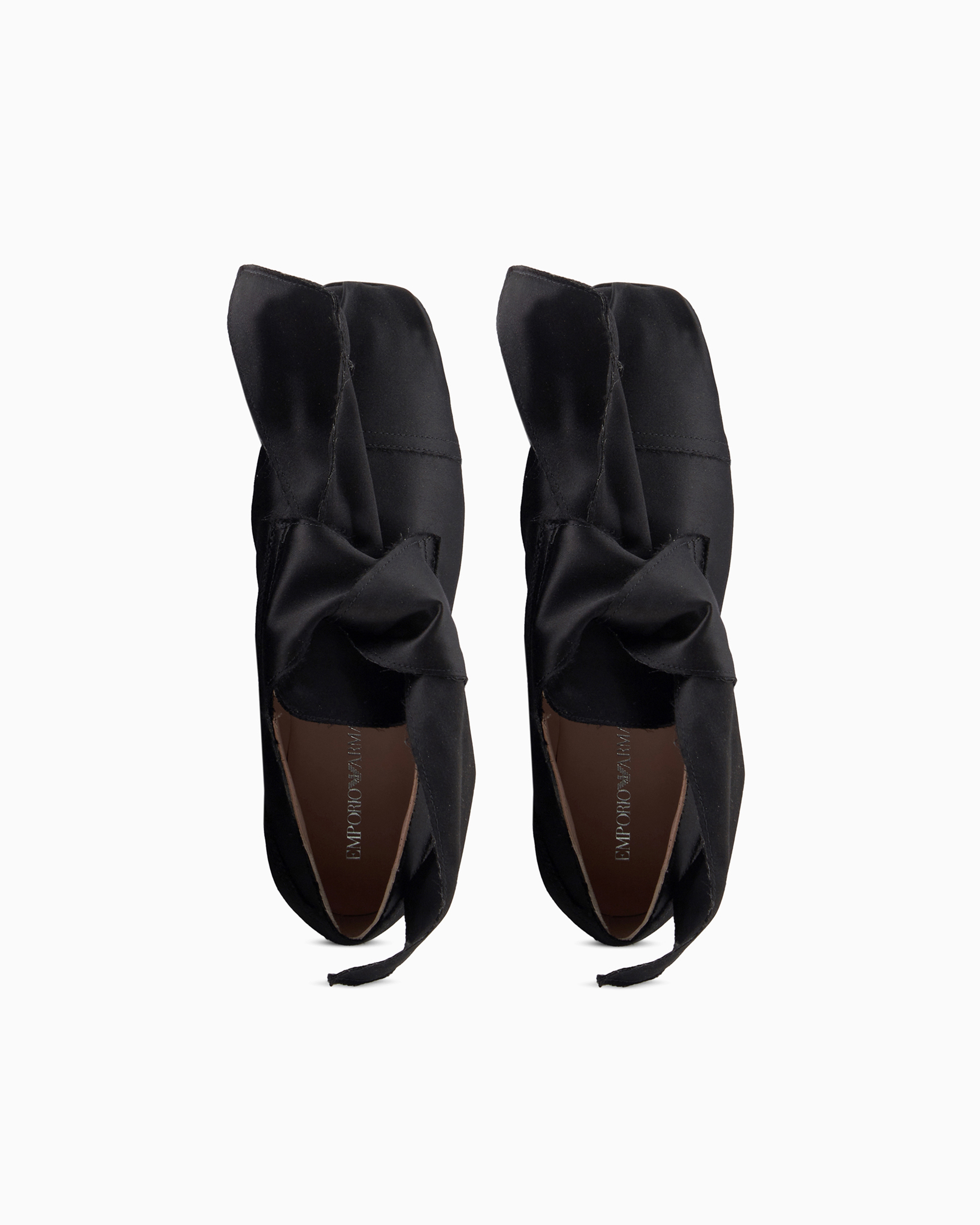 EMPORIO ARMANI SATIN SLIPPERS WITH KNOT
