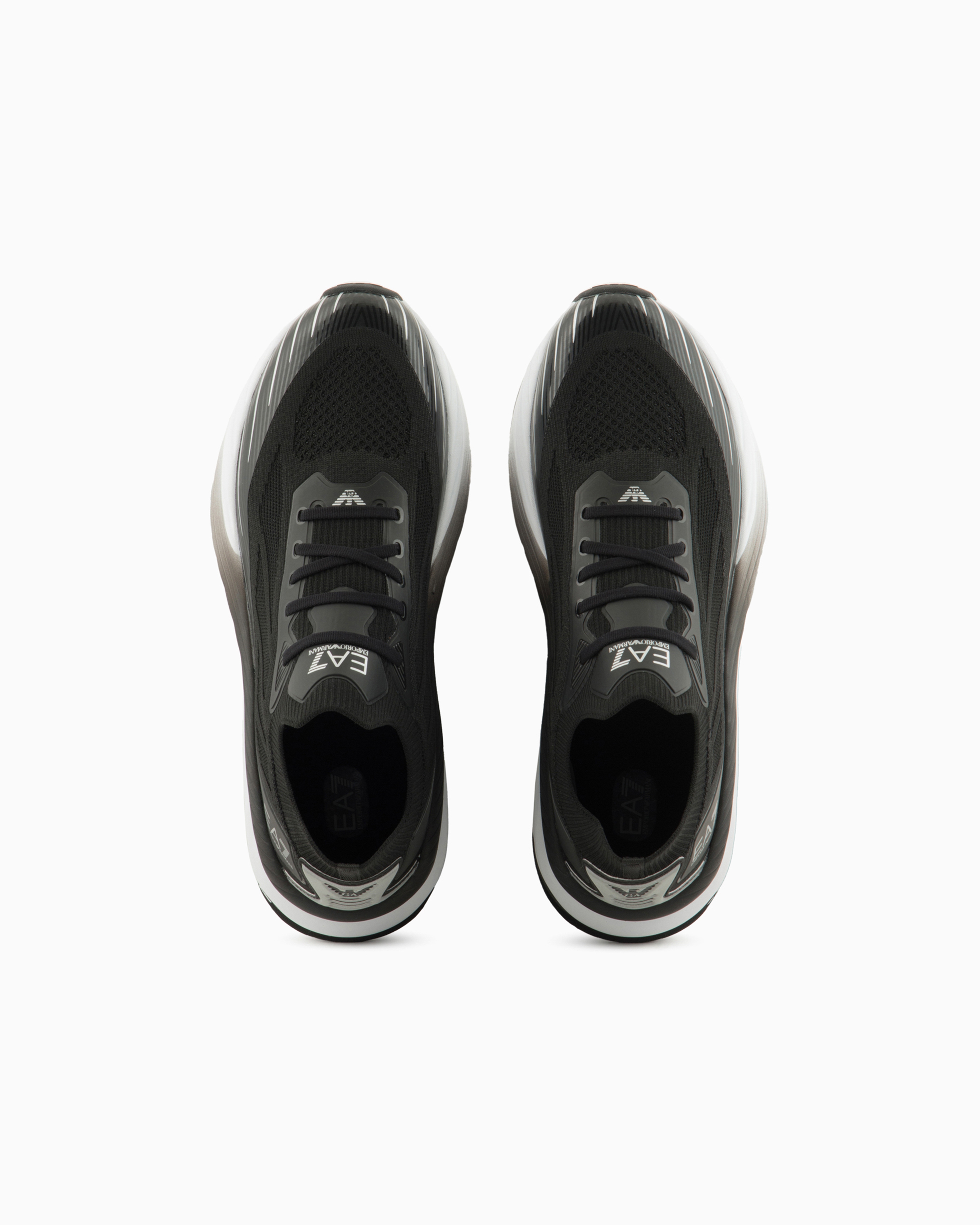 Ea7 Official Store Crusher Distance Sonic Knit Sneakers In Black