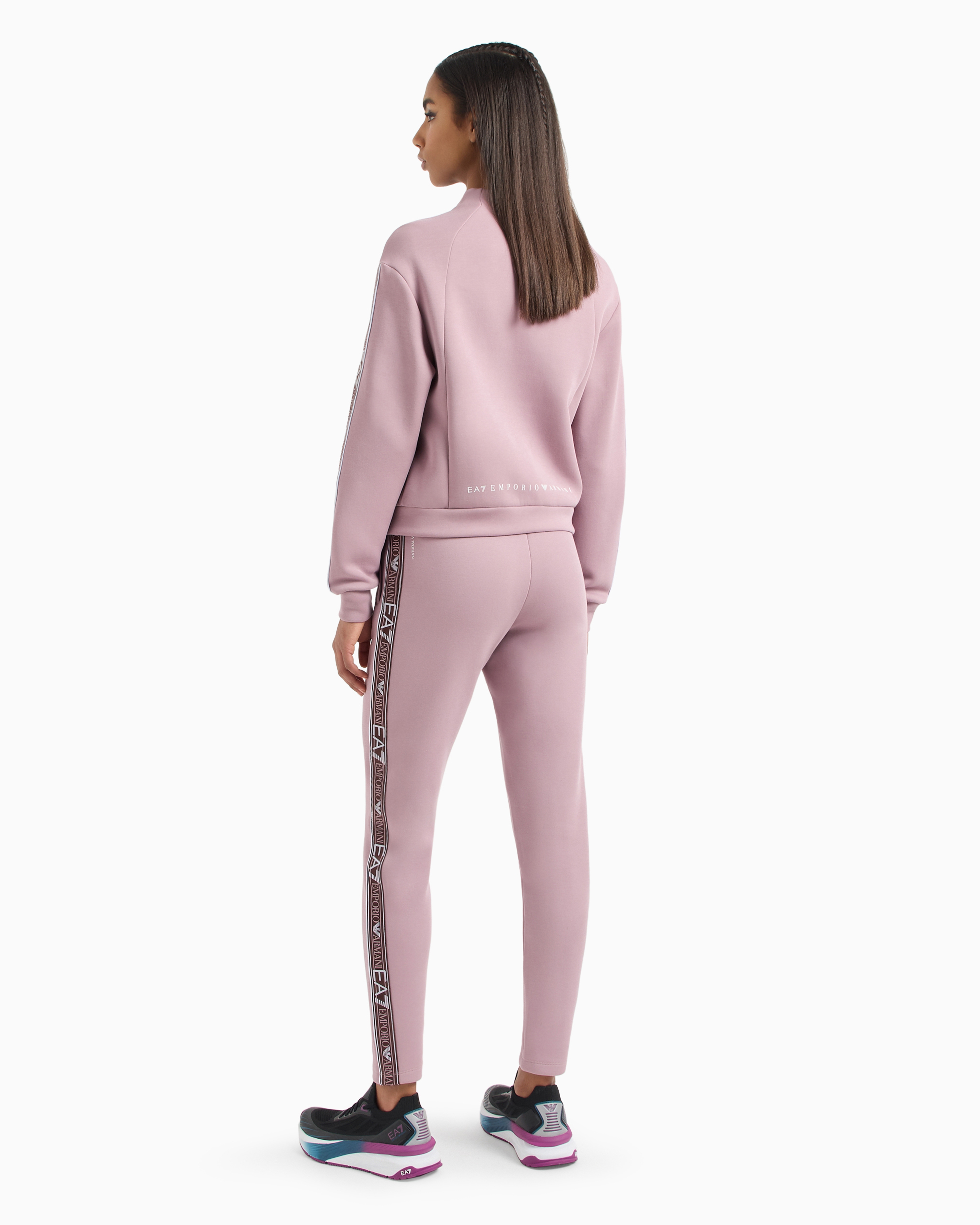 Shop Ea7 Dynamic Athlete Tracksuit In Natural Ventus7 Technical Fabric In Pink