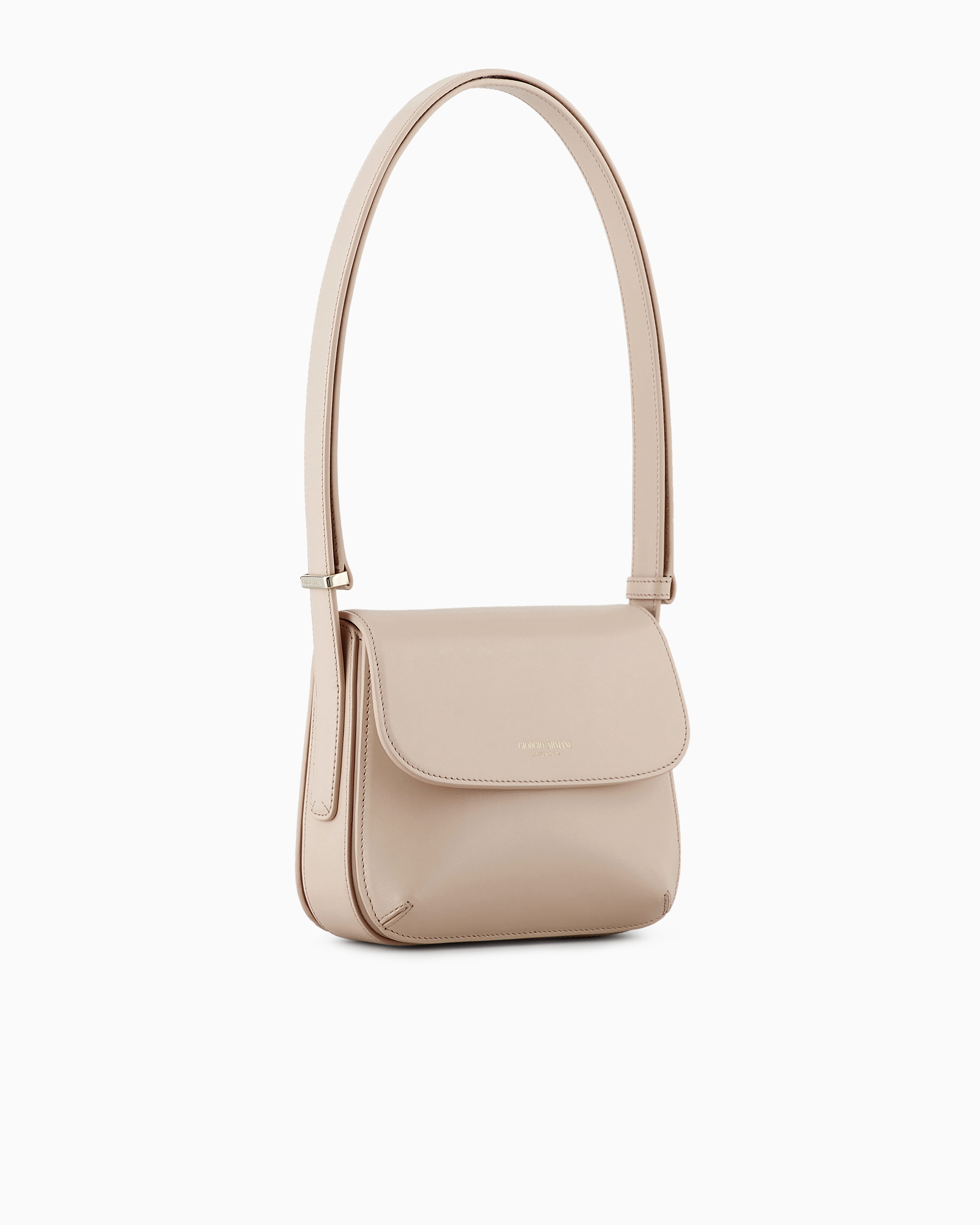 Giorgio Armani Official Store Small Palmellato-leather La Prima Bag In Taupe