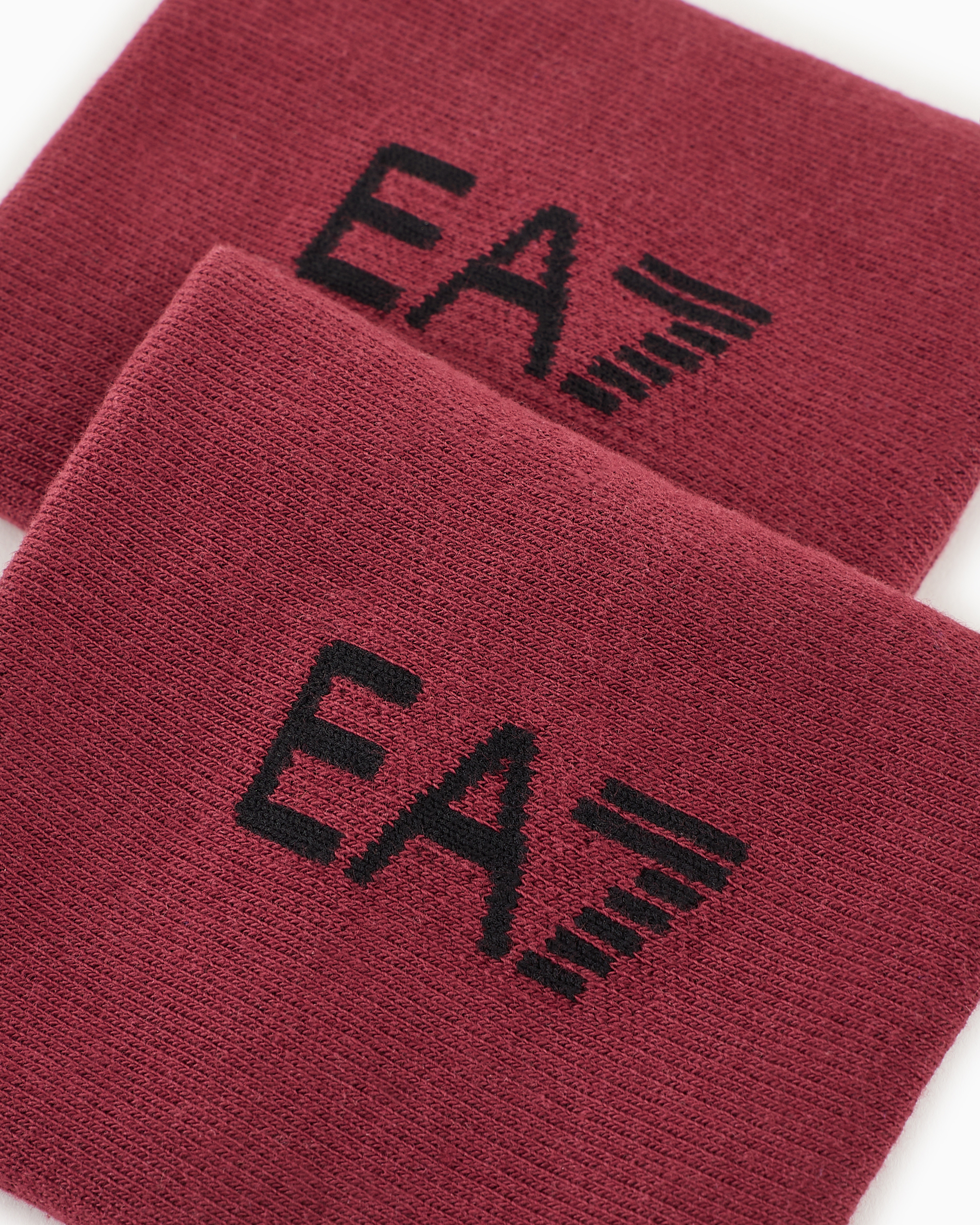 Shop Ea7 Tennis Pro Stretch-cotton Blend Wristbands In Bordeaux