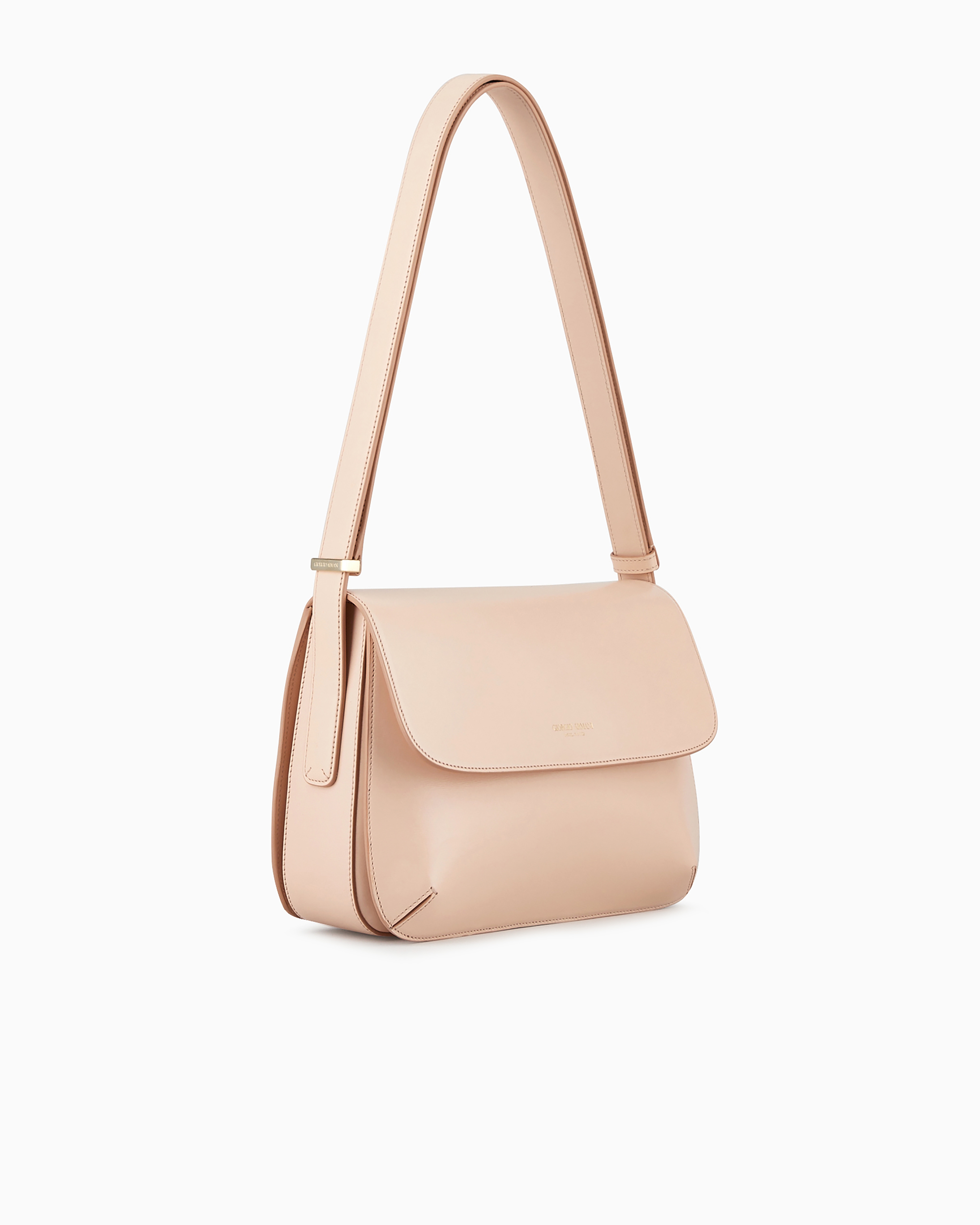Giorgio Armani Large Palmellato Leather La Prima Bag In Nude