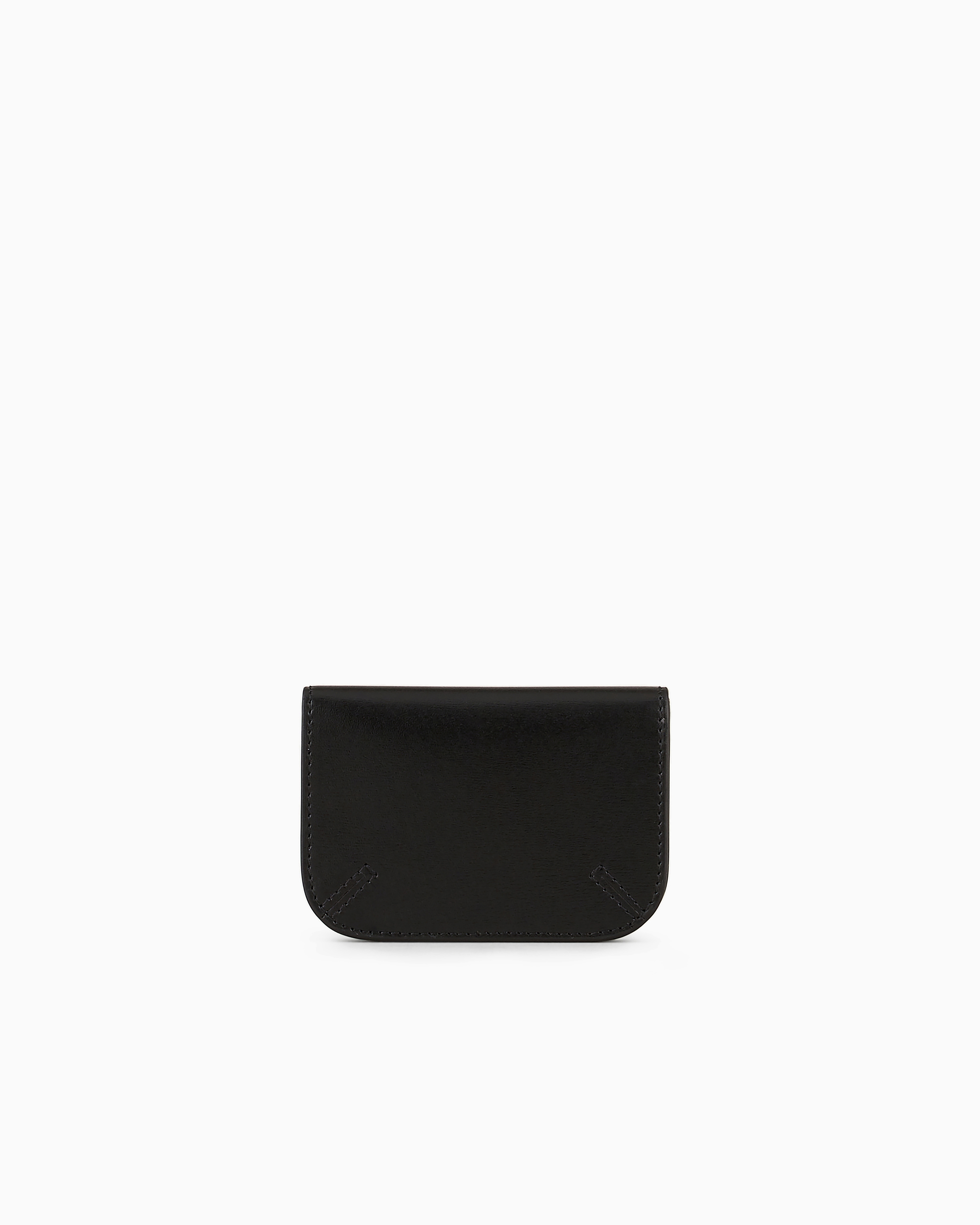 Shop Giorgio Armani La Prima Palmellato Leather Card Holder In Schwarz