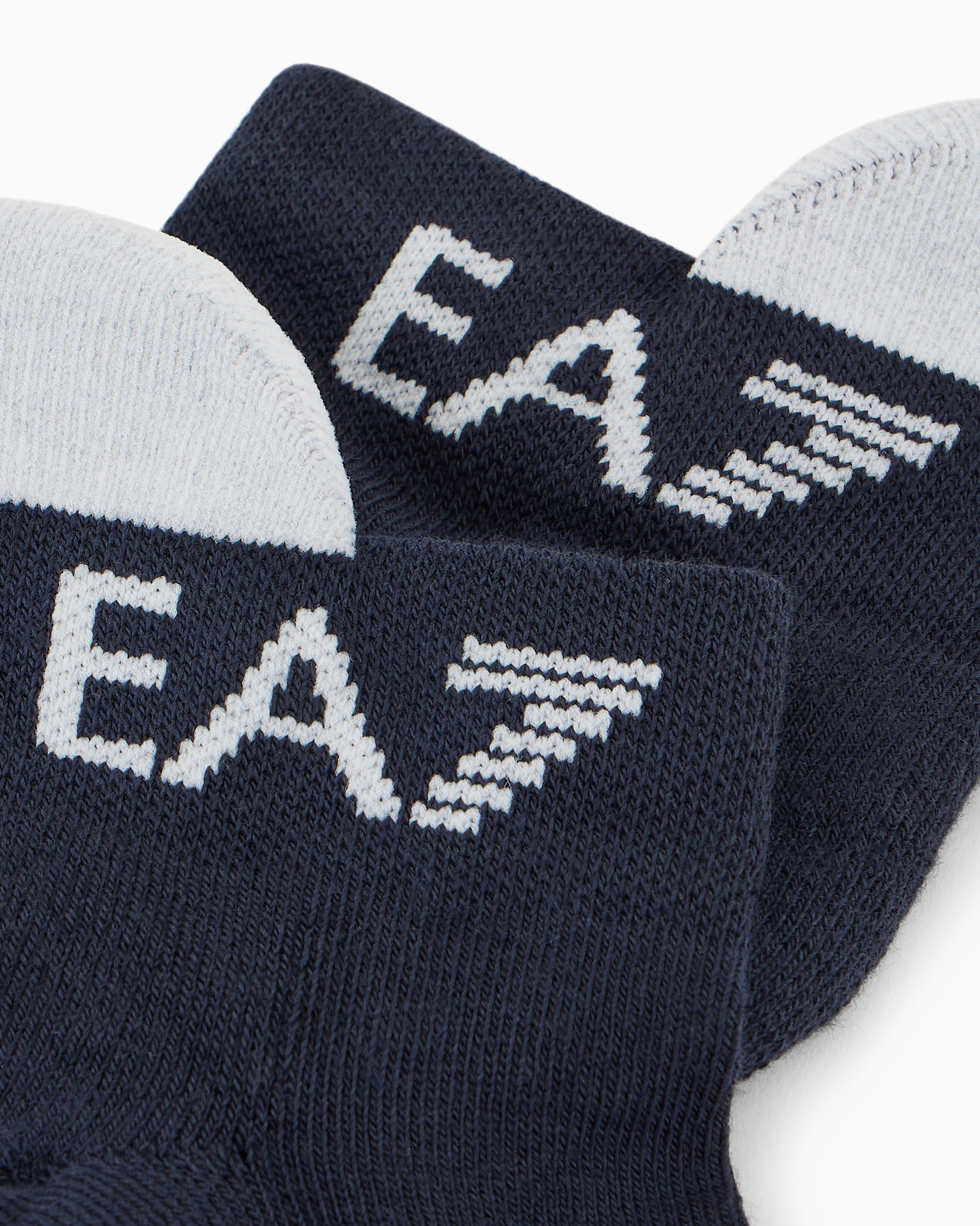 Shop Ea7 Tennis Pro Cotton-blend Ankle Socks In Midnight Blue