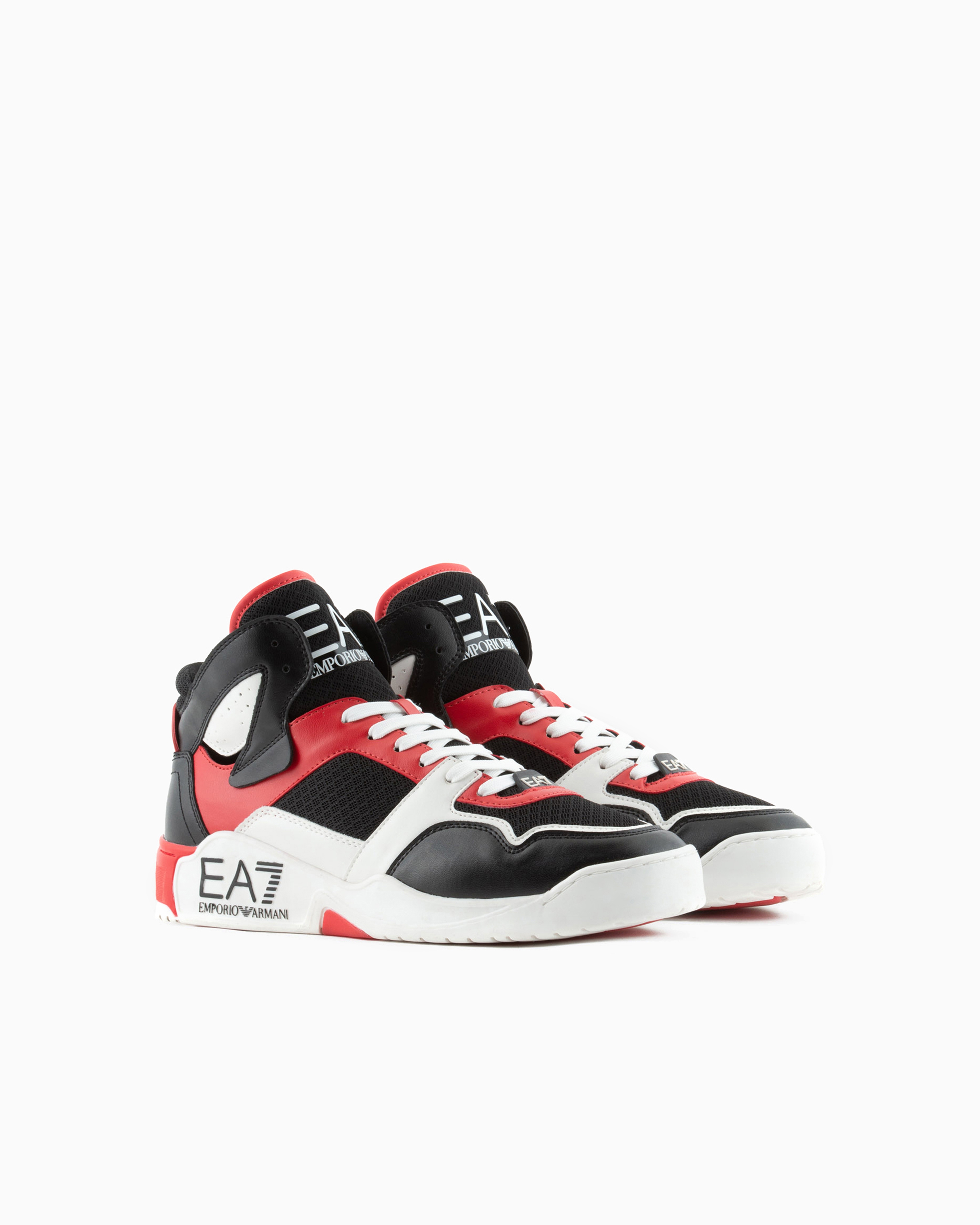 Shop Ea7 Mid-top Basketball Sneakers In Patterned