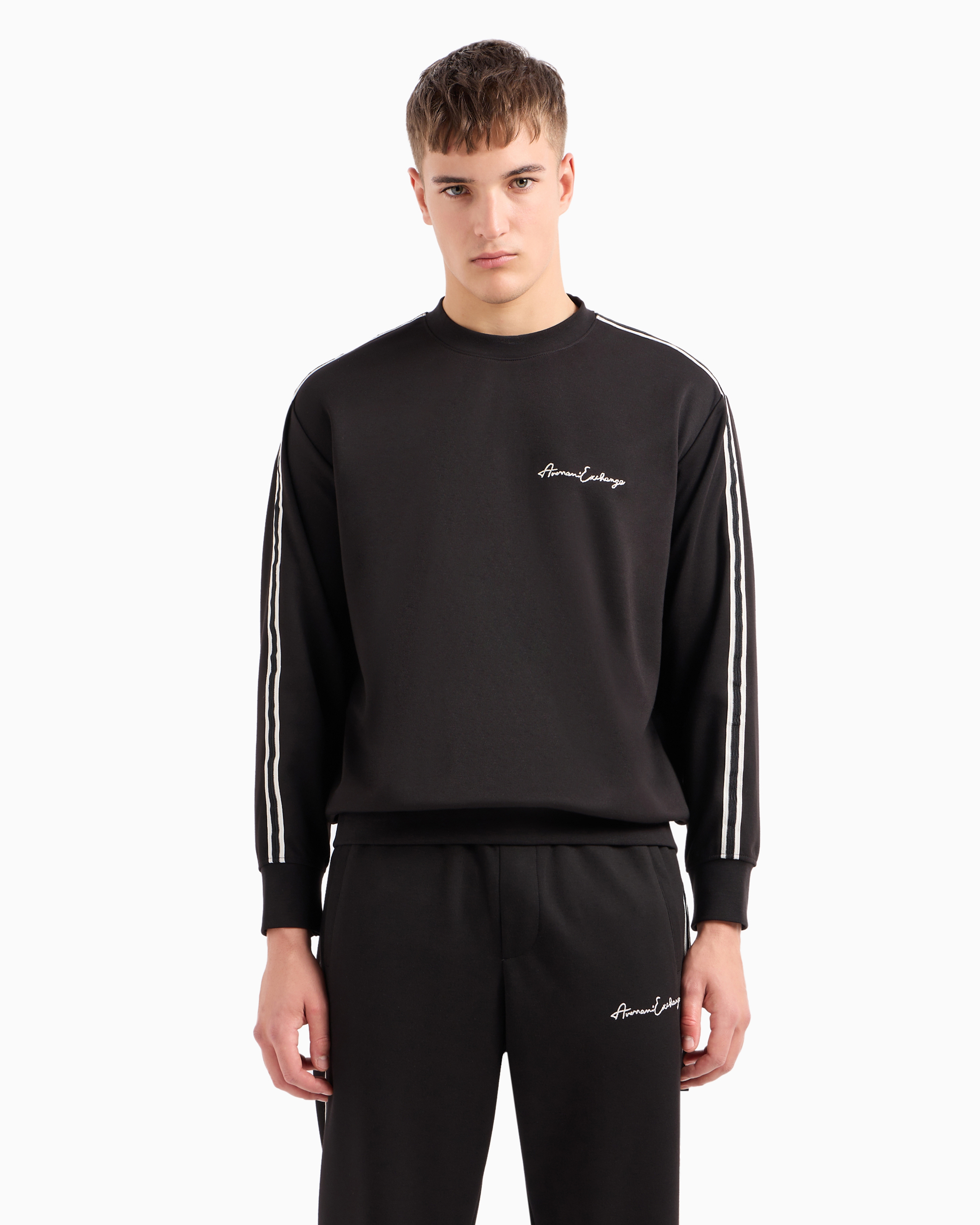 Armani Exchange Official Store Sweatshirts Without Hood In Black