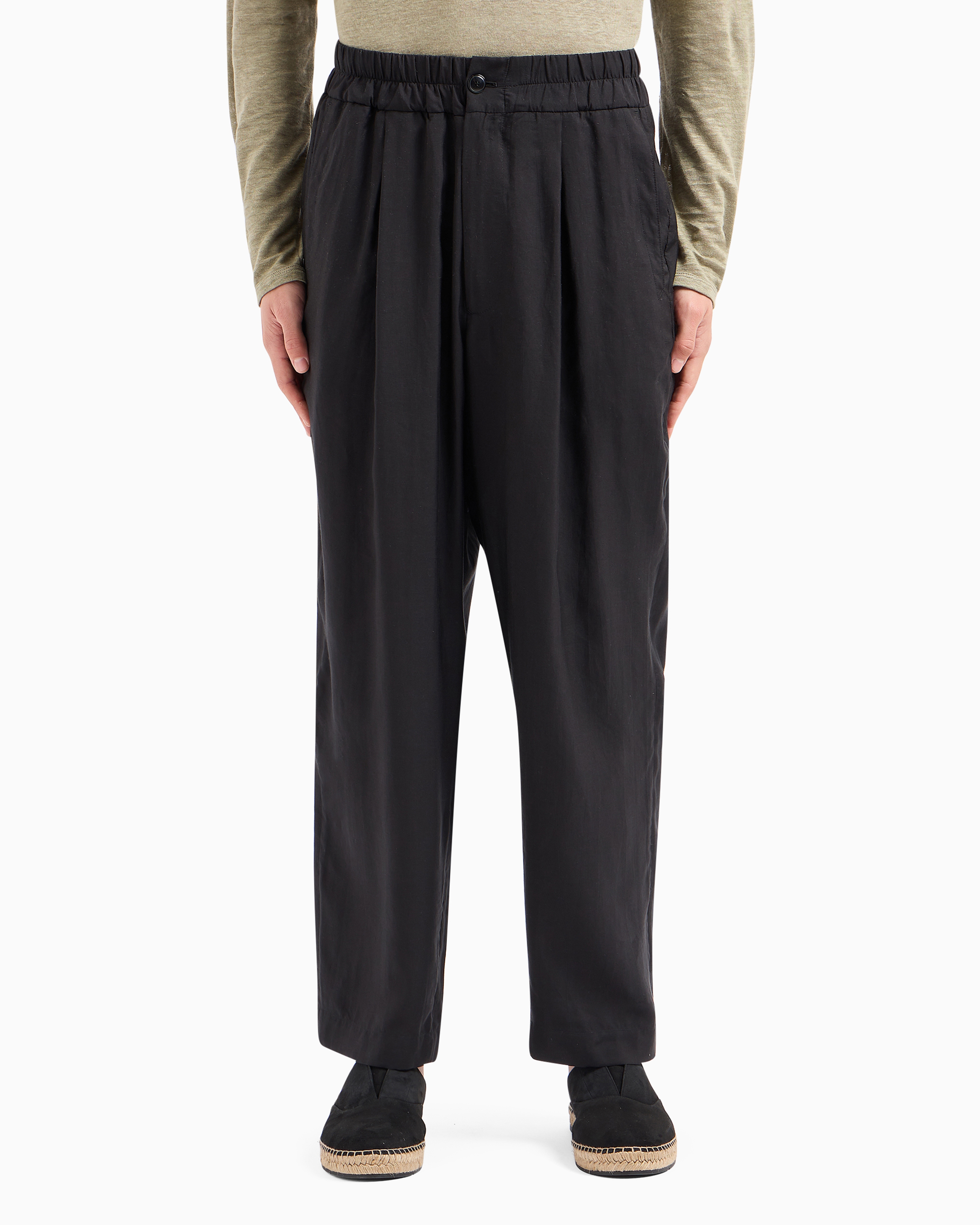 ジョルジオアルマーニ Giorgio Armani Trousers ASV one-pleat trousers in Lyocell and silk canvas | Giorgio