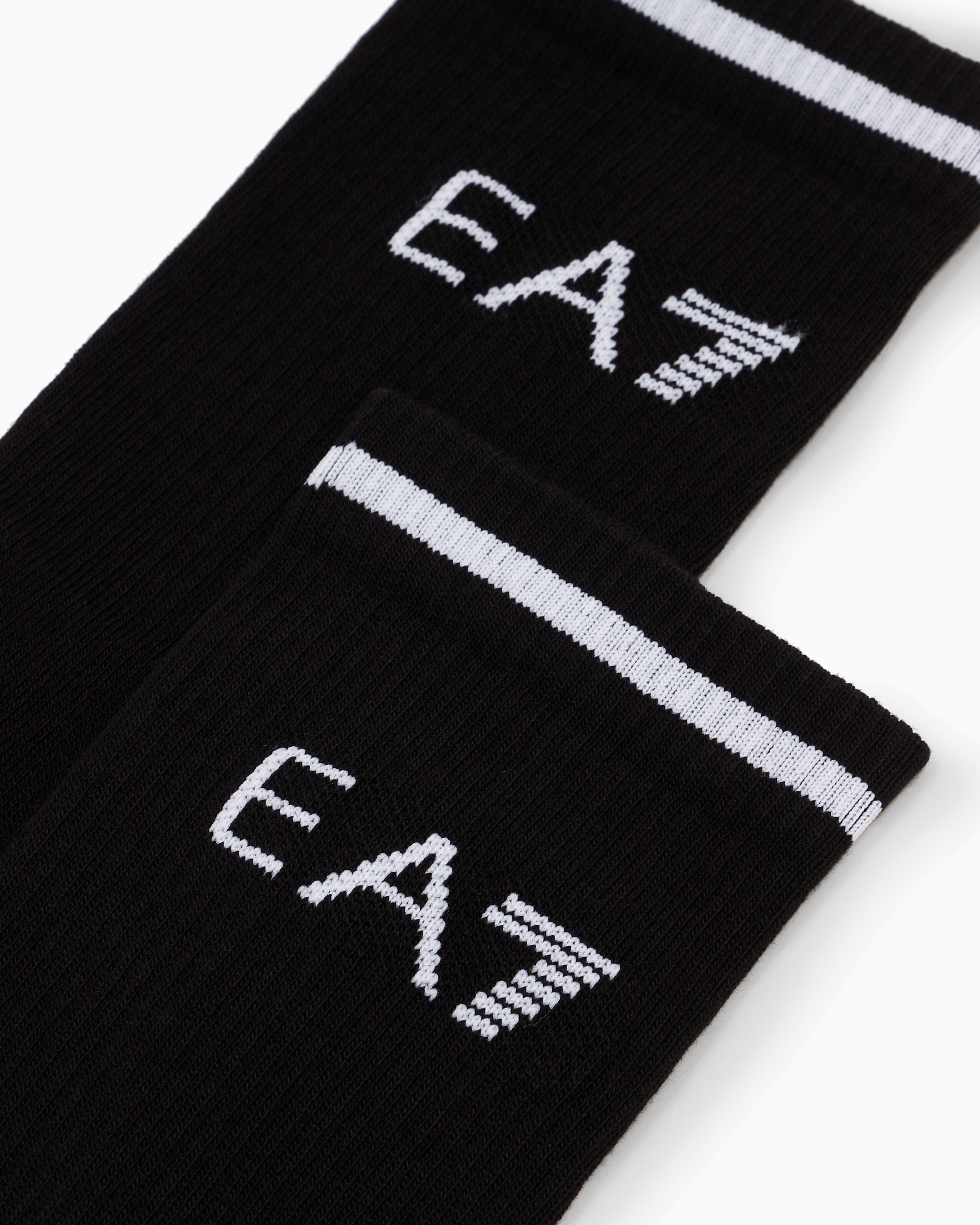 Shop Ea7 Tennis Pro Cotton-blend Ankle Socks In Black