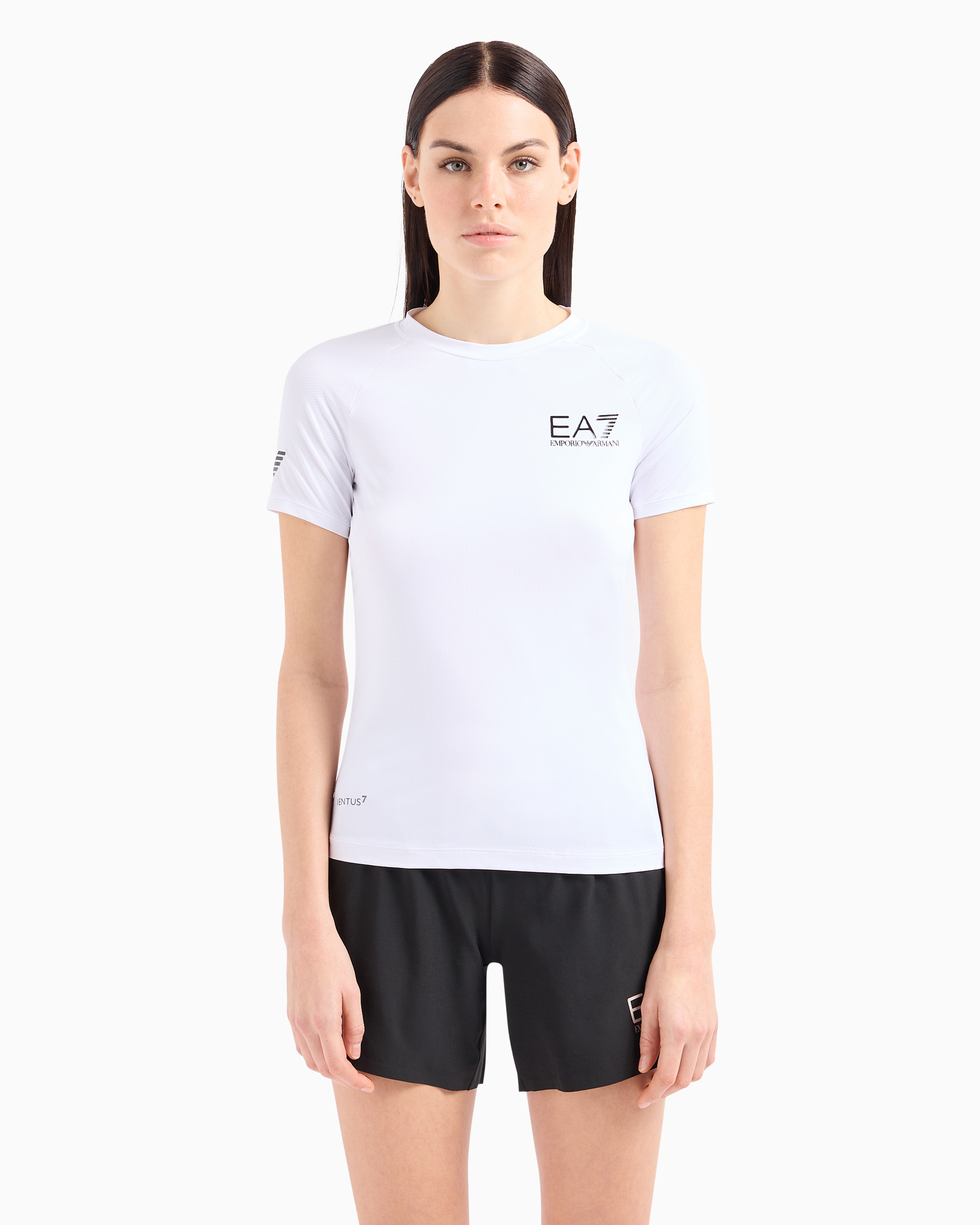 Shop Ea7 Dynamic Athlete Short-sleeved T-shirt In Ventus7 Technical Fabric In White