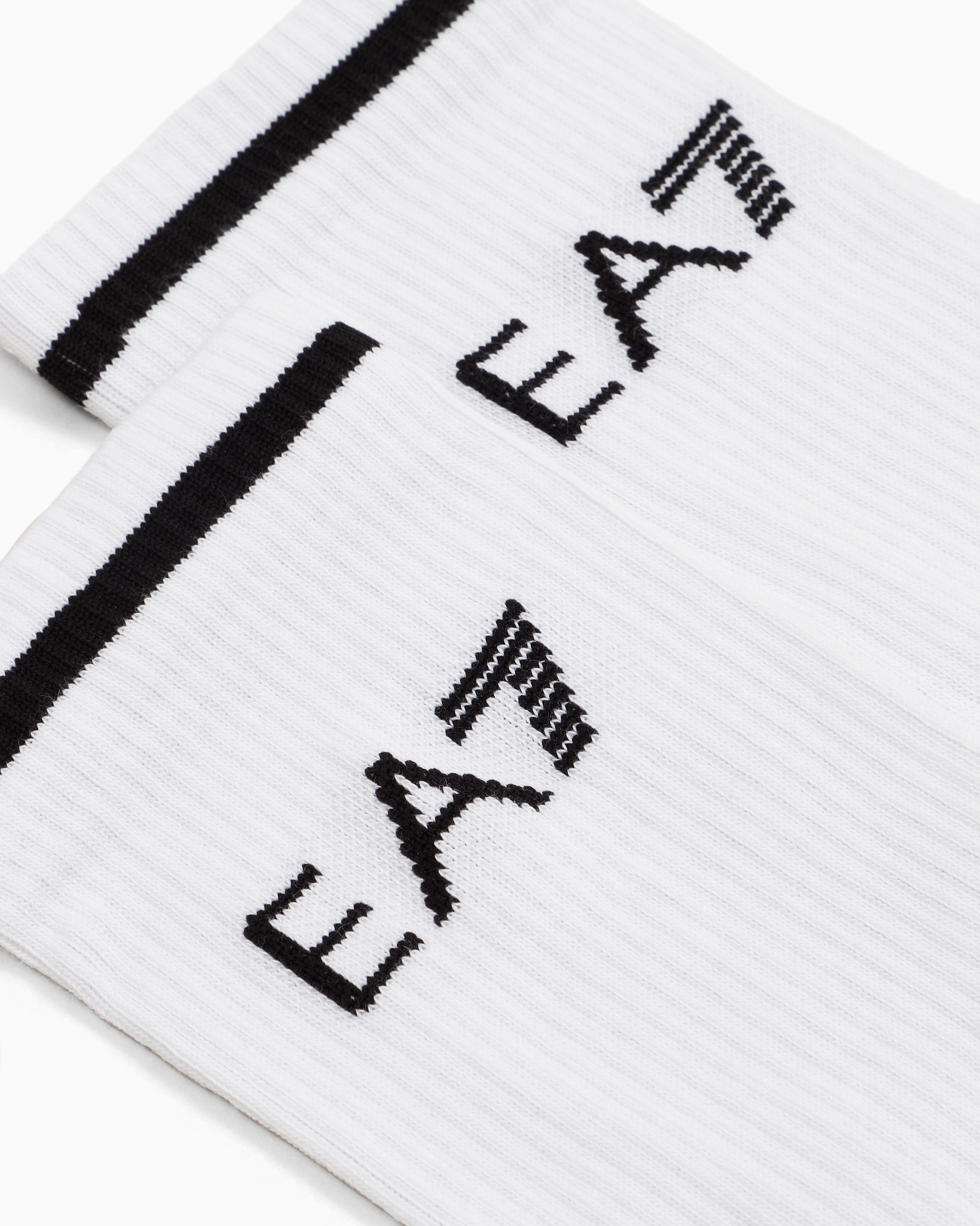 Shop Ea7 Tennis Pro Cotton-blend Ankle Socks In White