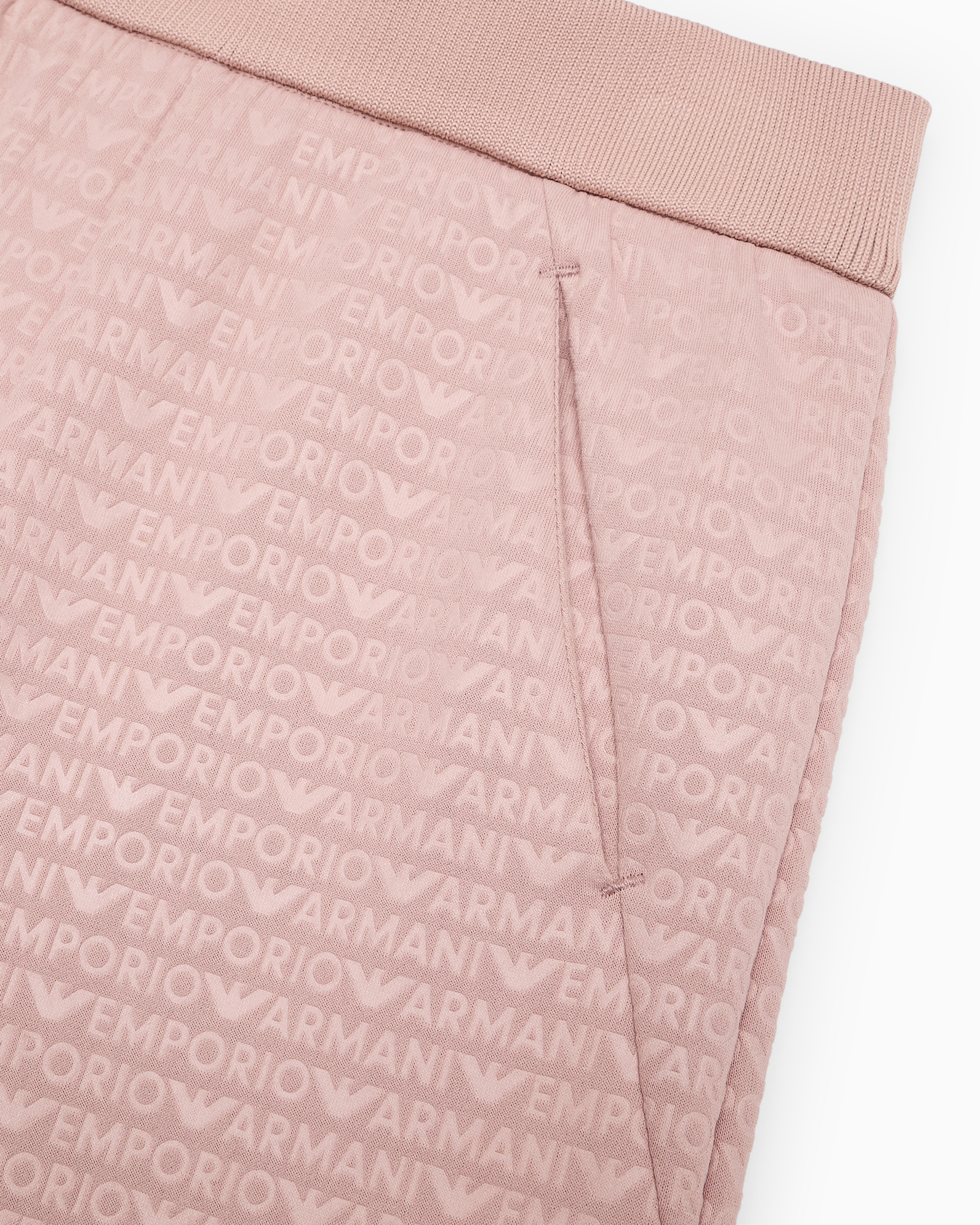 Shop Emporio Armani Comfort-fit Jersey Joggers With All-over Logo Lettering In Pink