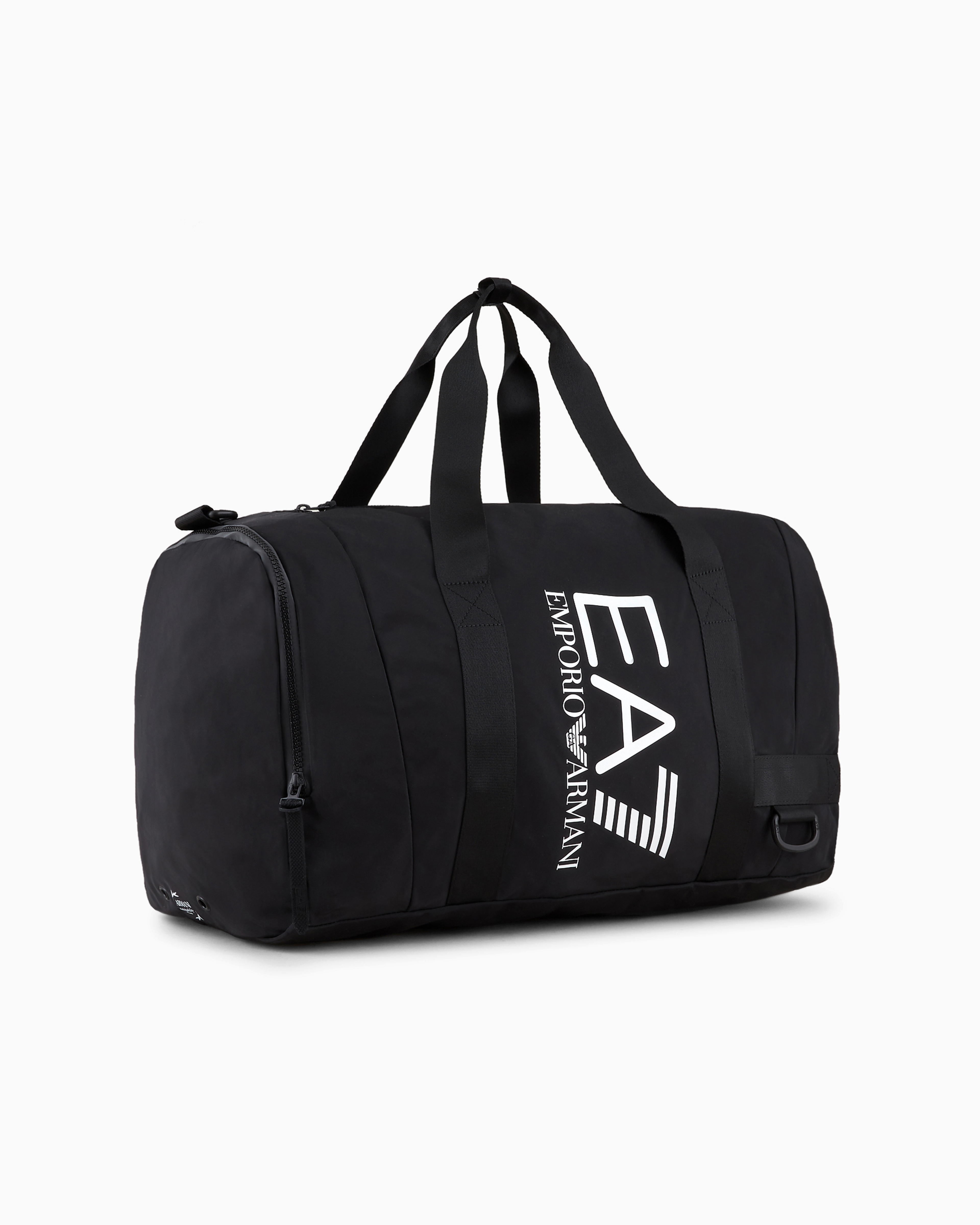 Shop Ea7 Technical-fabric Duffel Bag With Oversized Logo In Black