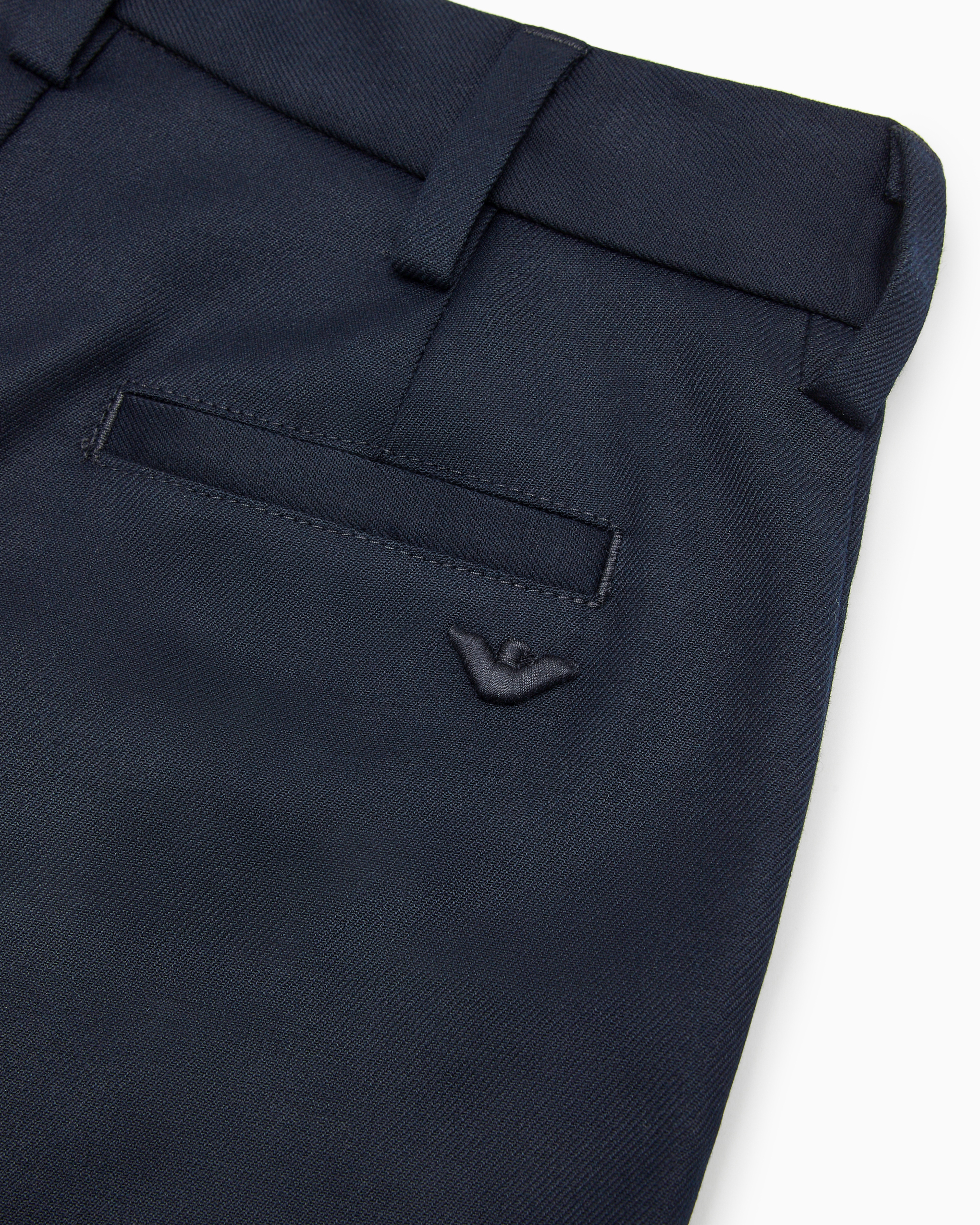 Shop Emporio Armani Corduroy Chinos In Blue