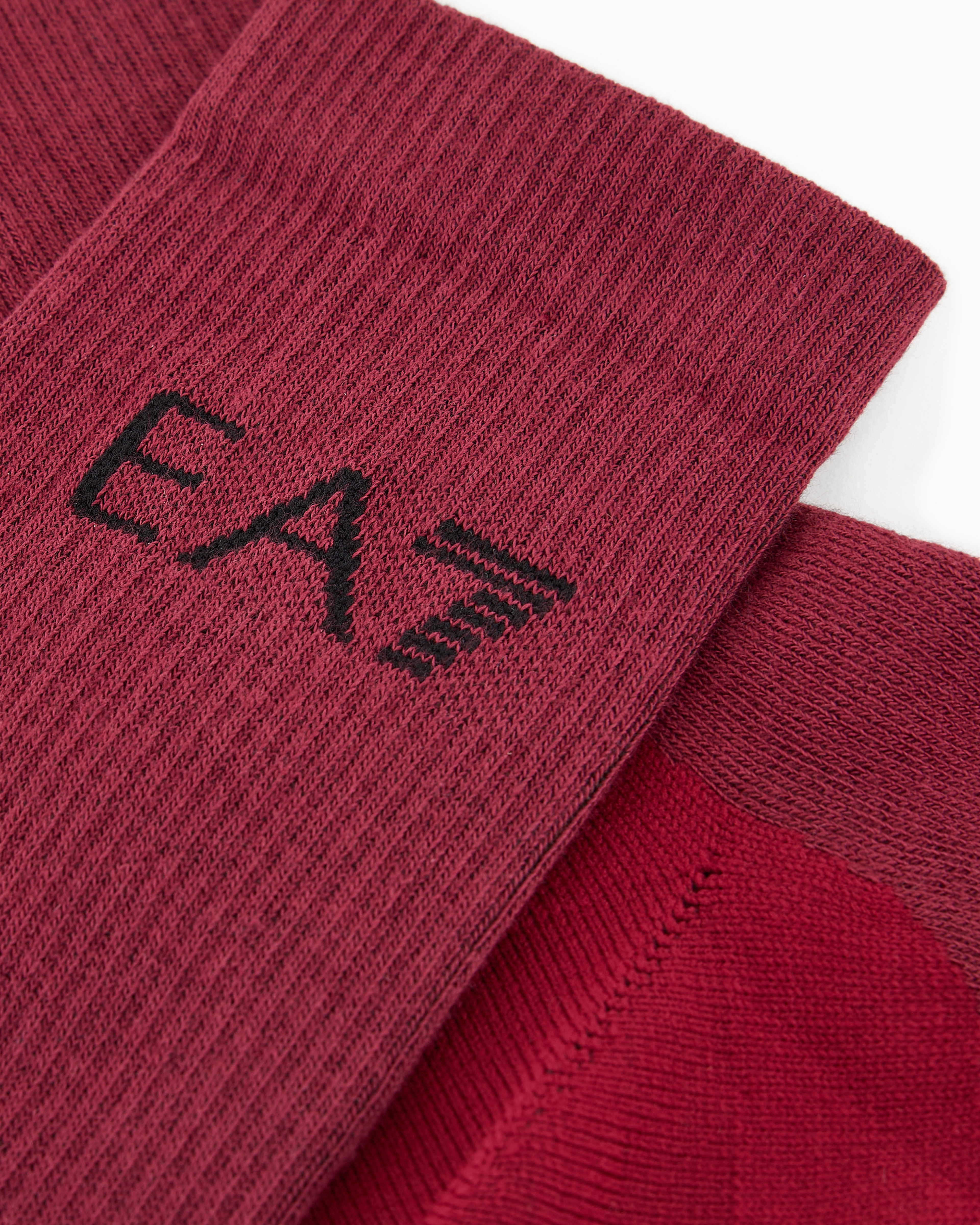 Shop Ea7 Tennis Pro Cotton-blend Ankle Socks In Burgundy