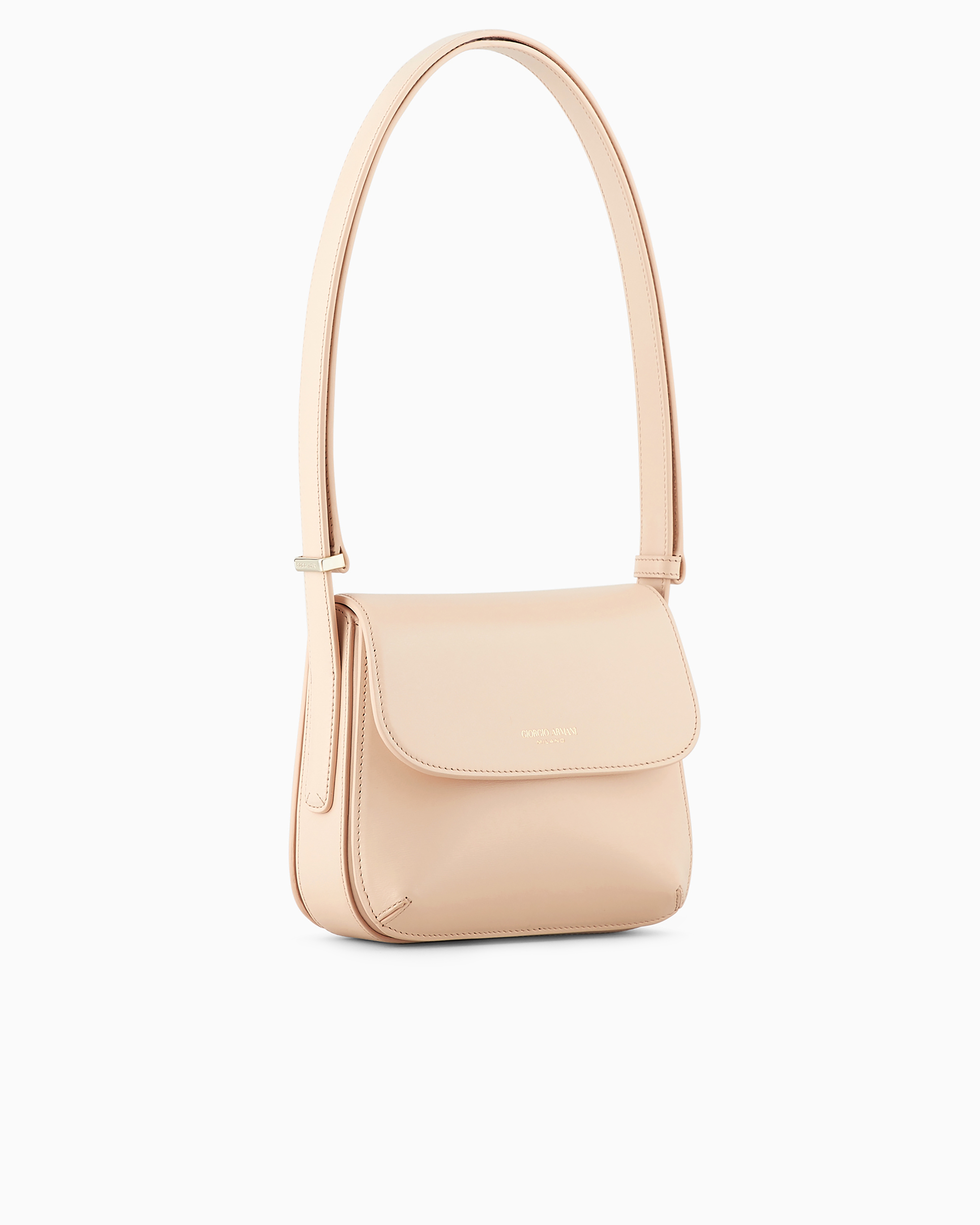 Giorgio Armani Official Store Small Palmellato-leather La Prima Bag In Nude