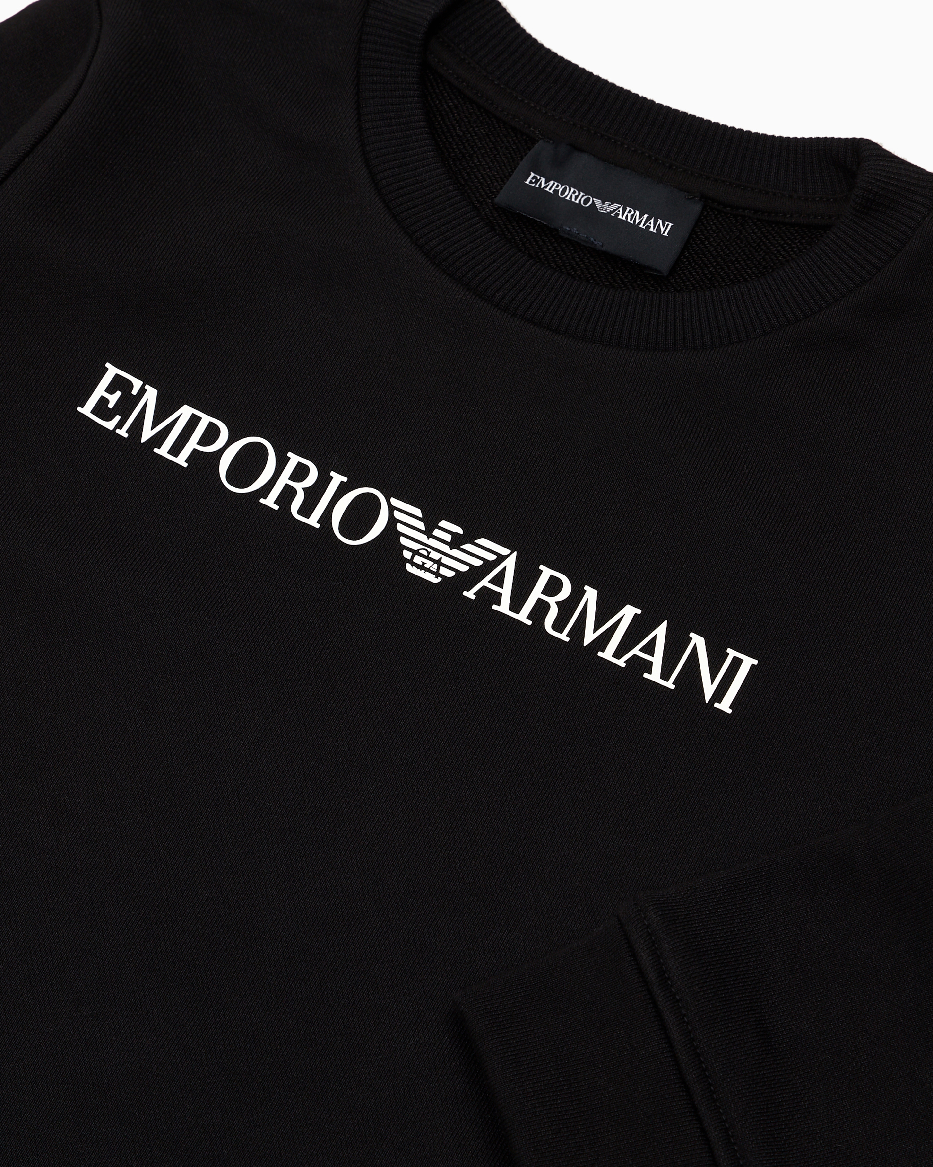 Emporio Armani Modal-blend Logo Sweatshirt In Black
