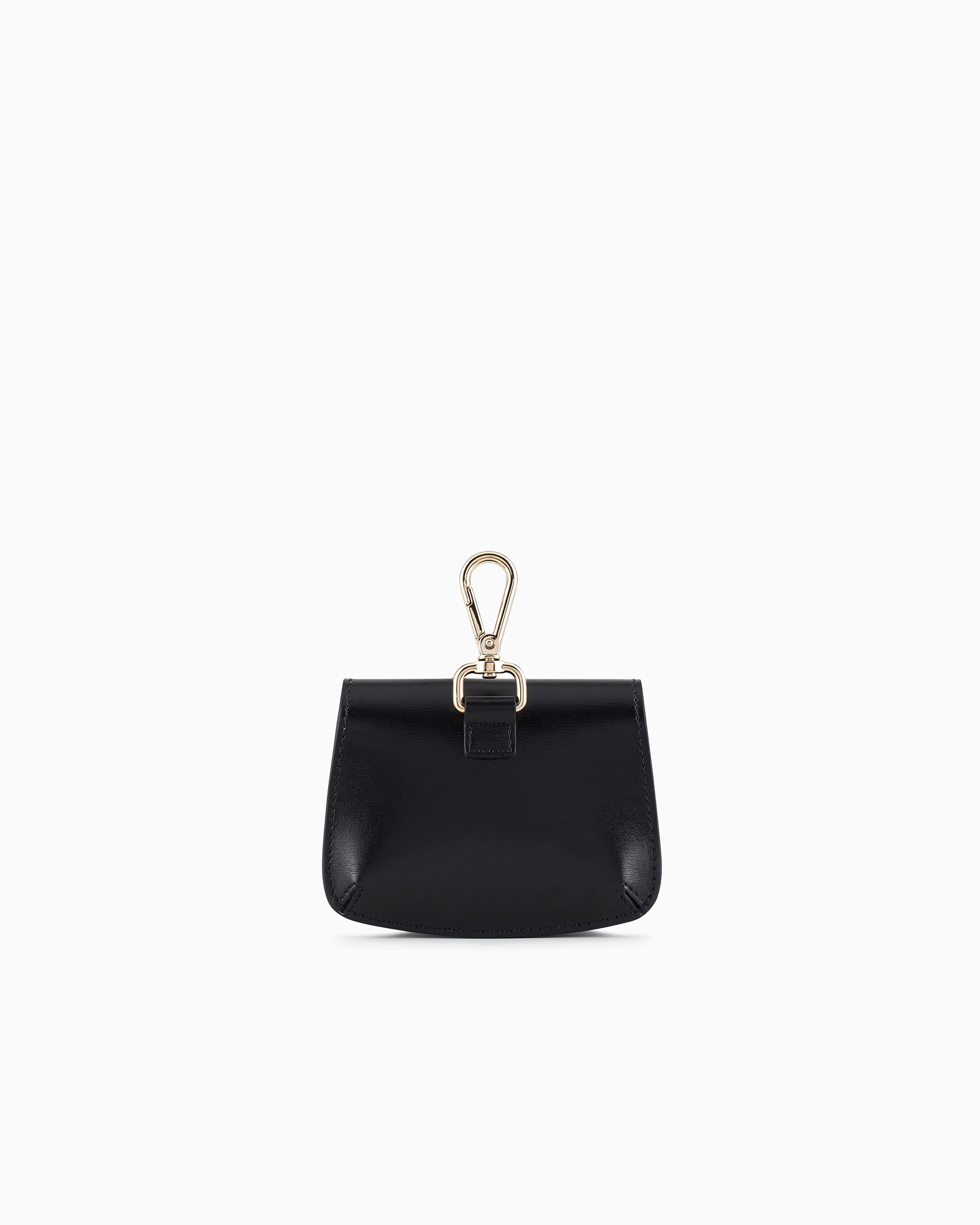 Giorgio Armani Palmellato Calfskin Mini Charm In Black
