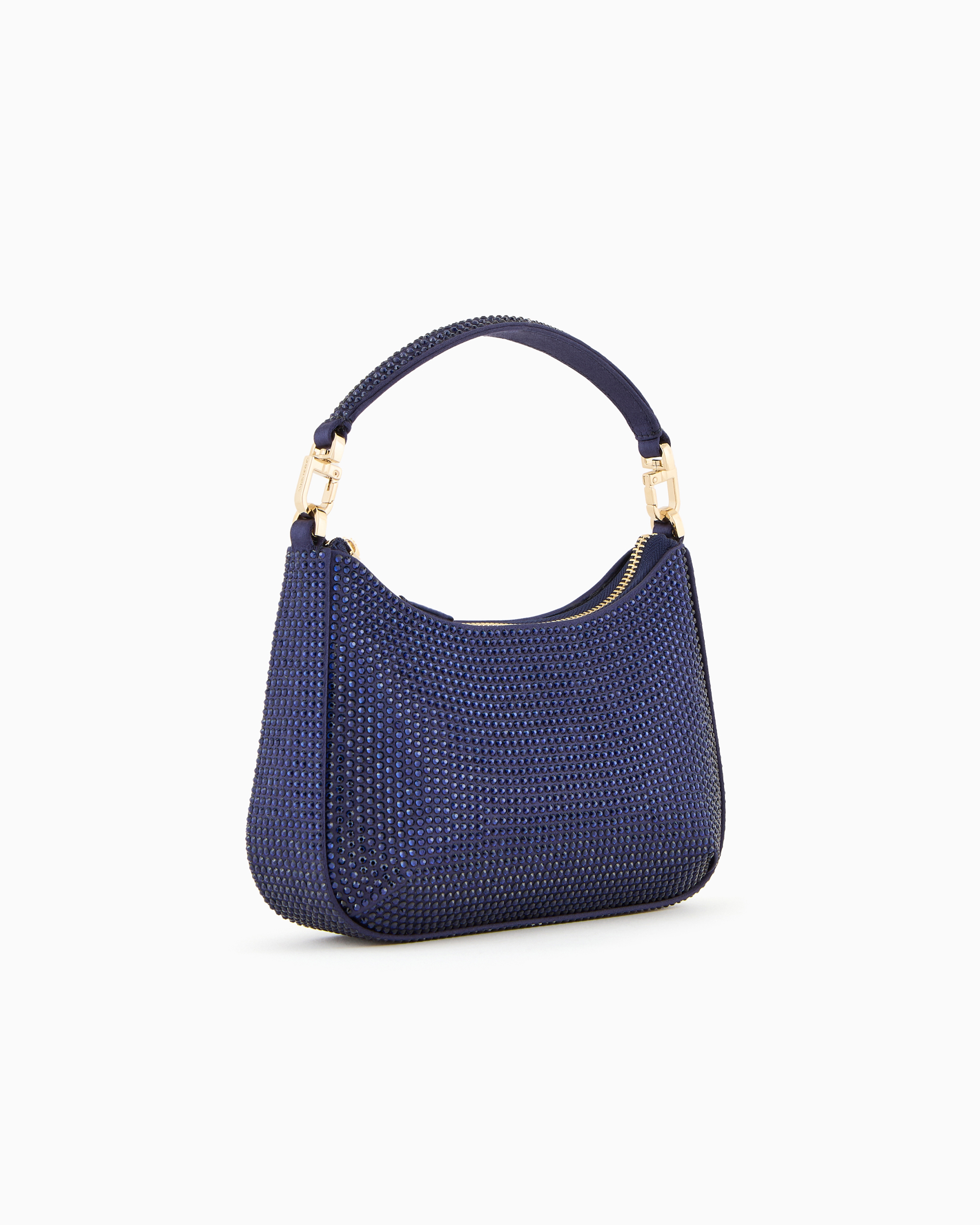 Giorgio Armani Satin And Rhinestone La Prima Mini Handbag In Blue