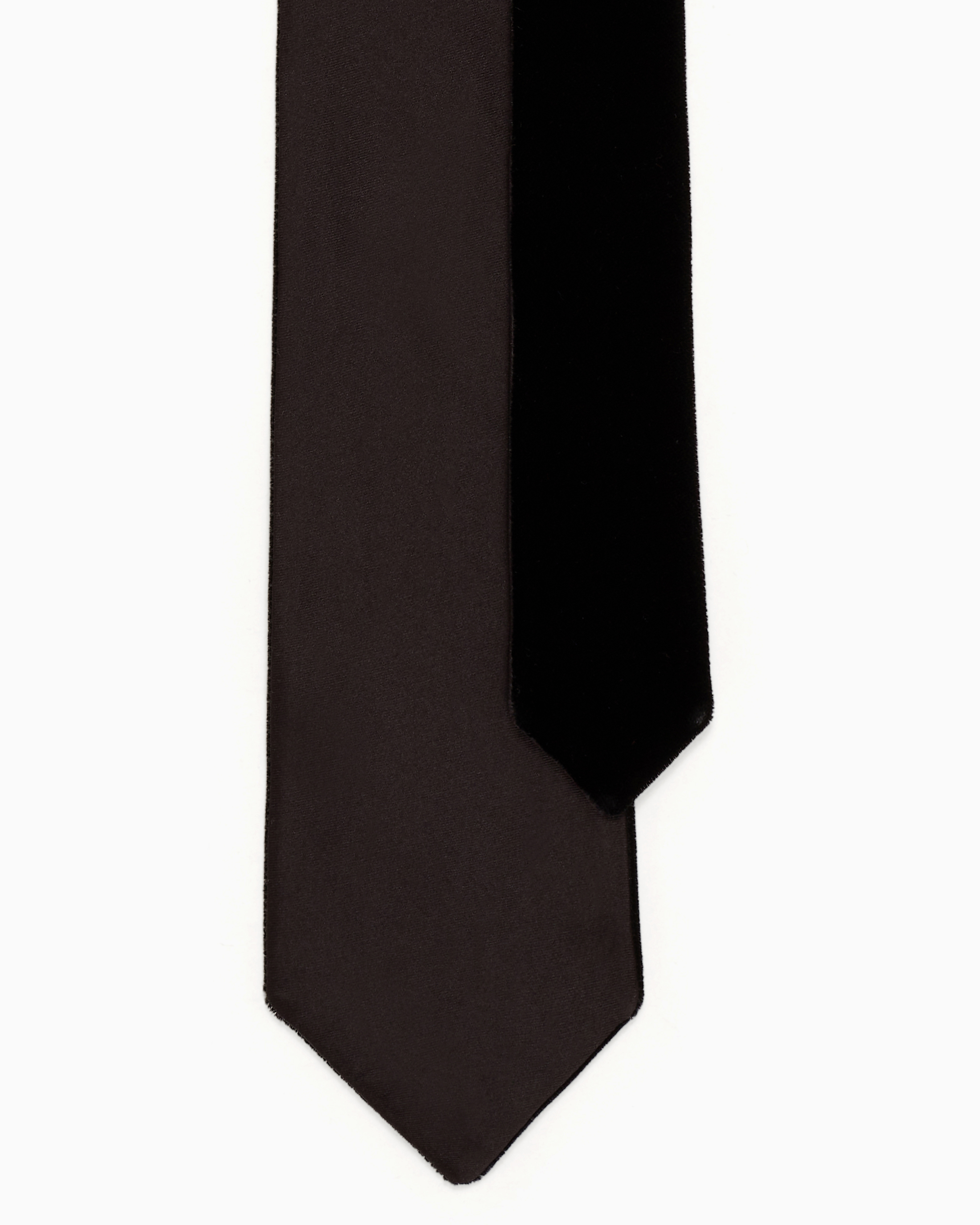 Shop Giorgio Armani Cupro Velvet Tie In Black