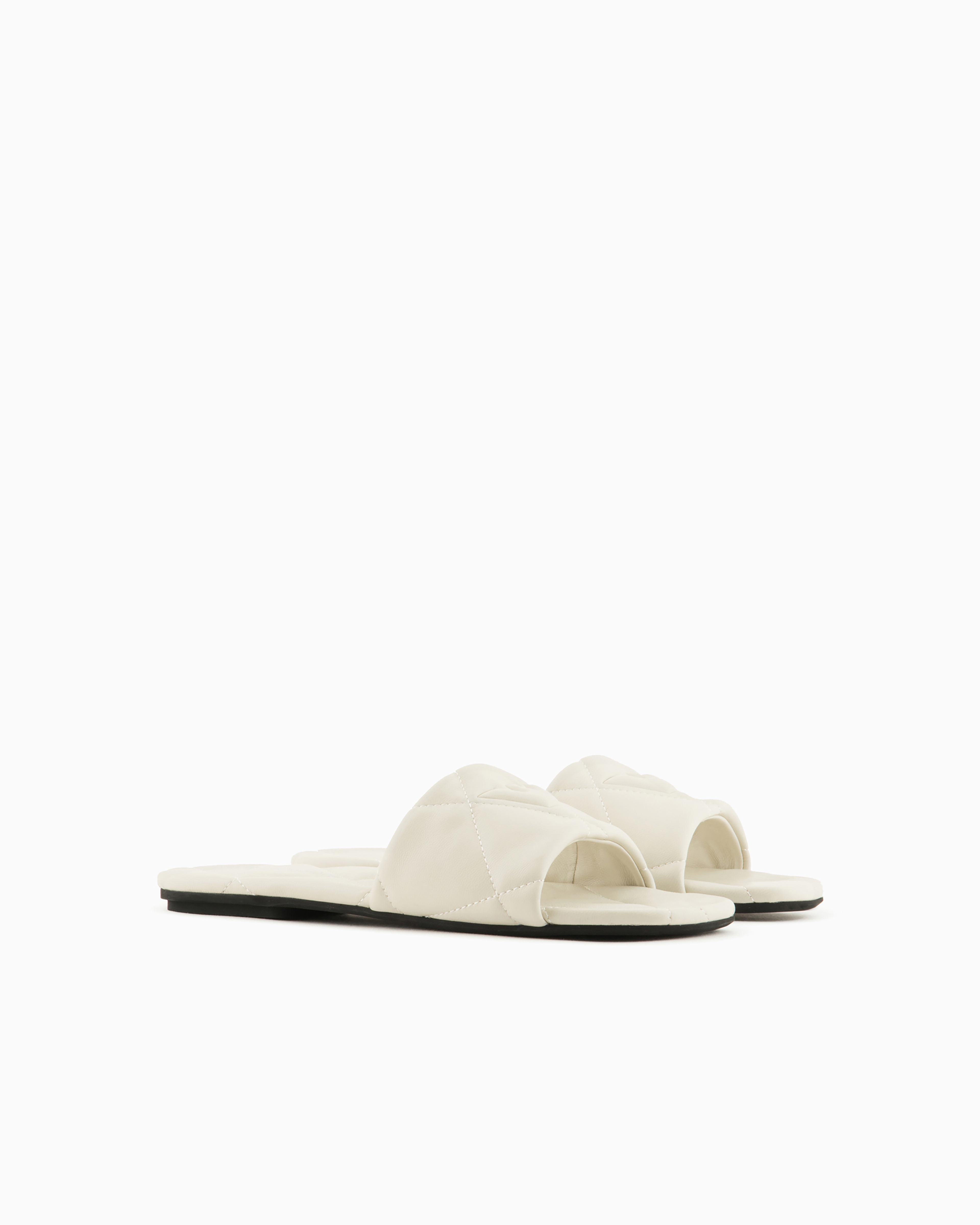 Emporio Armani Flat Sandals Woman Color Ivory In White