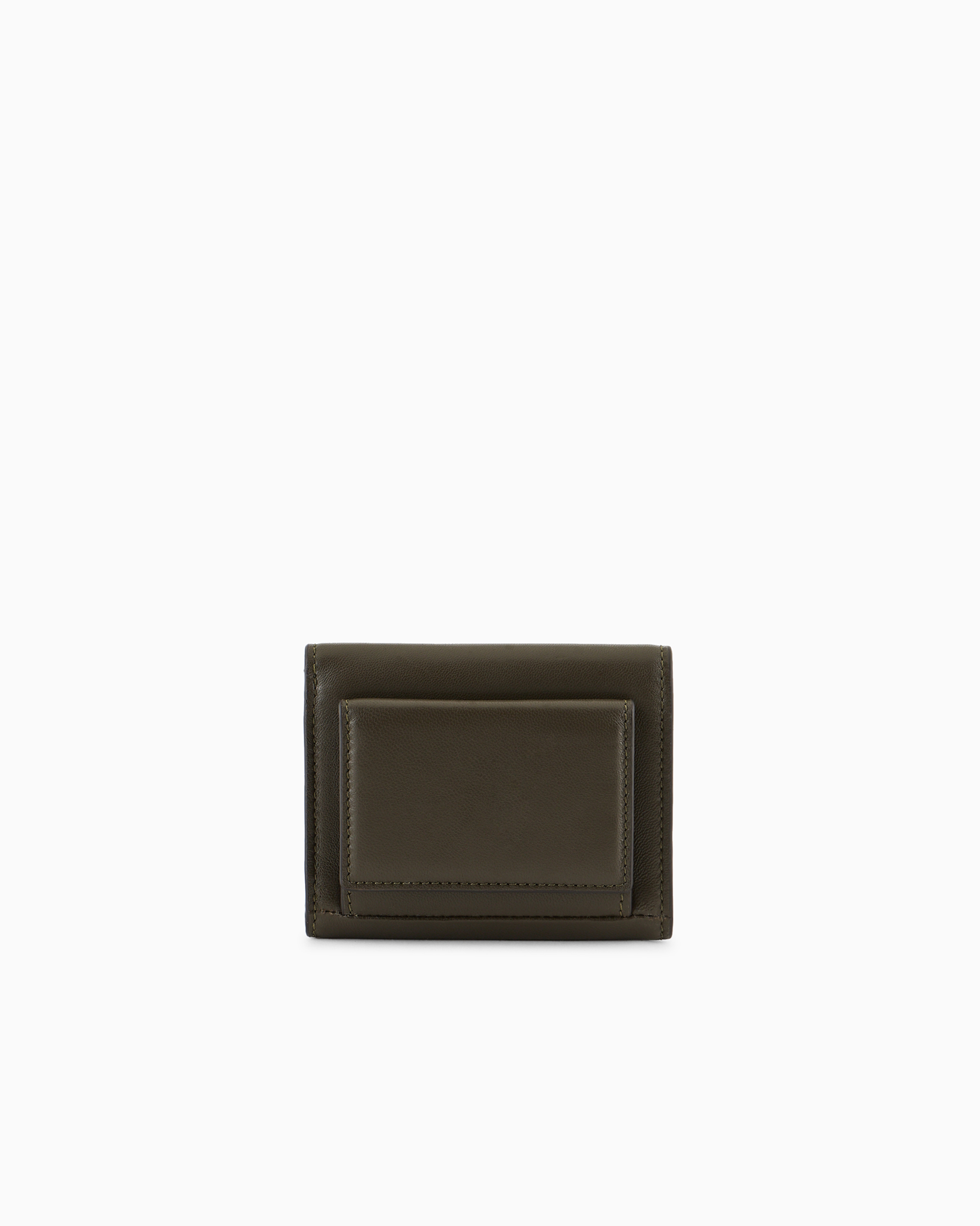 Shop Giorgio Armani Nappa-leather Trifold Wallet In Green