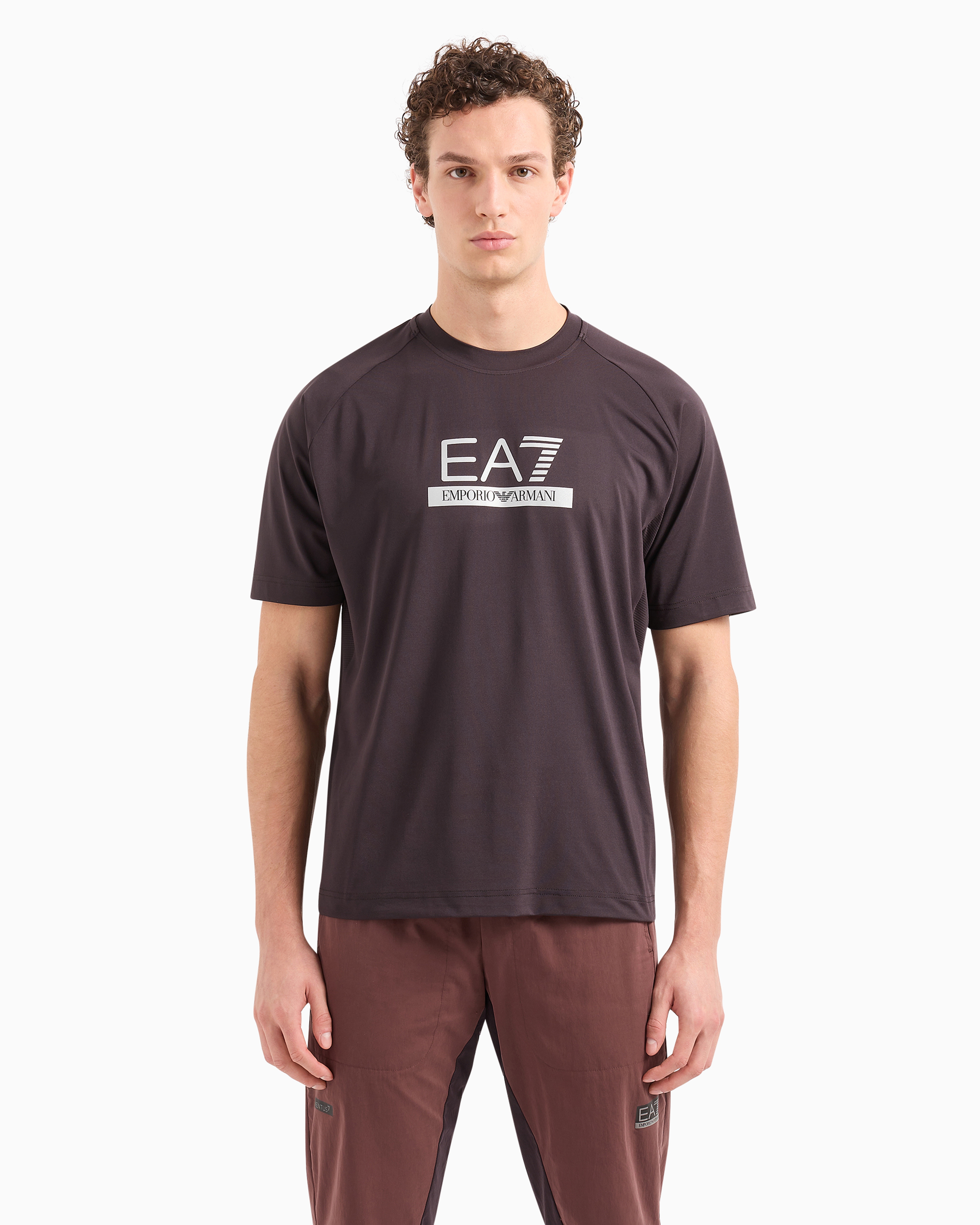 Ea7 Official Store Relaxed Fit T-shirts In Brown
