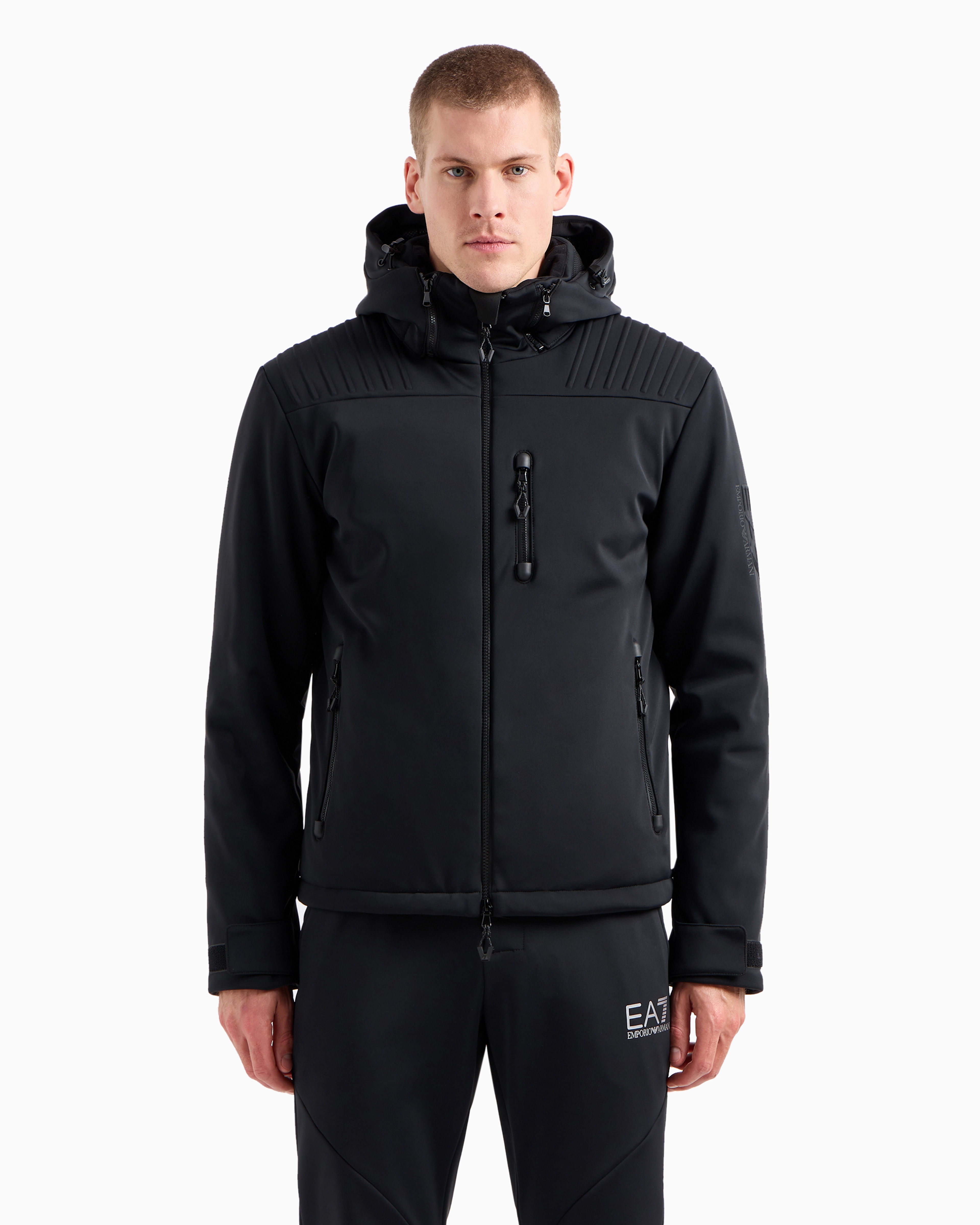 Ea7 Technical Ski Jacket With Asv Stratum7 Padding In Black