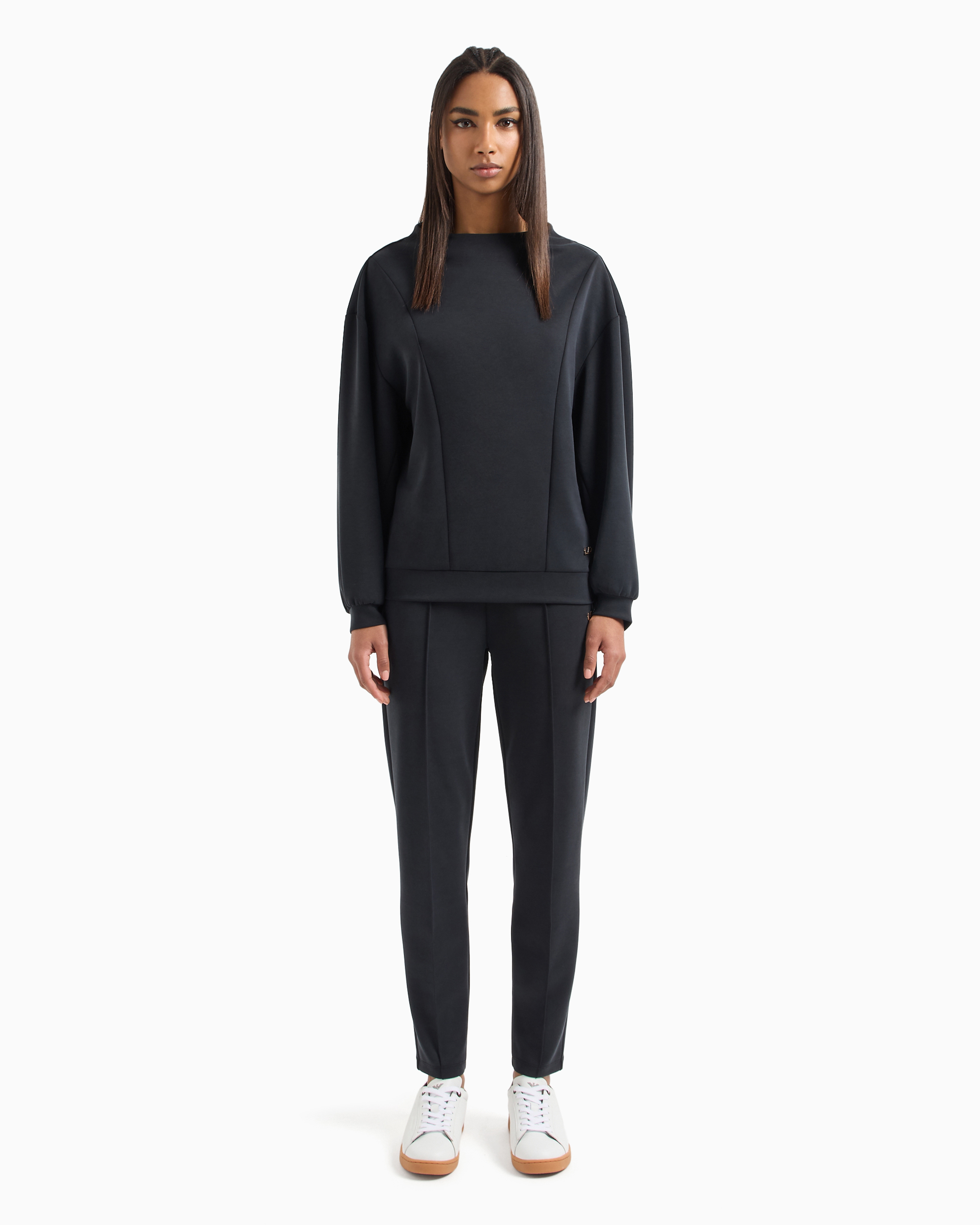 Shop Ea7 Core Lady Relax Tracksuit In A Stretch Modal Blend In Black