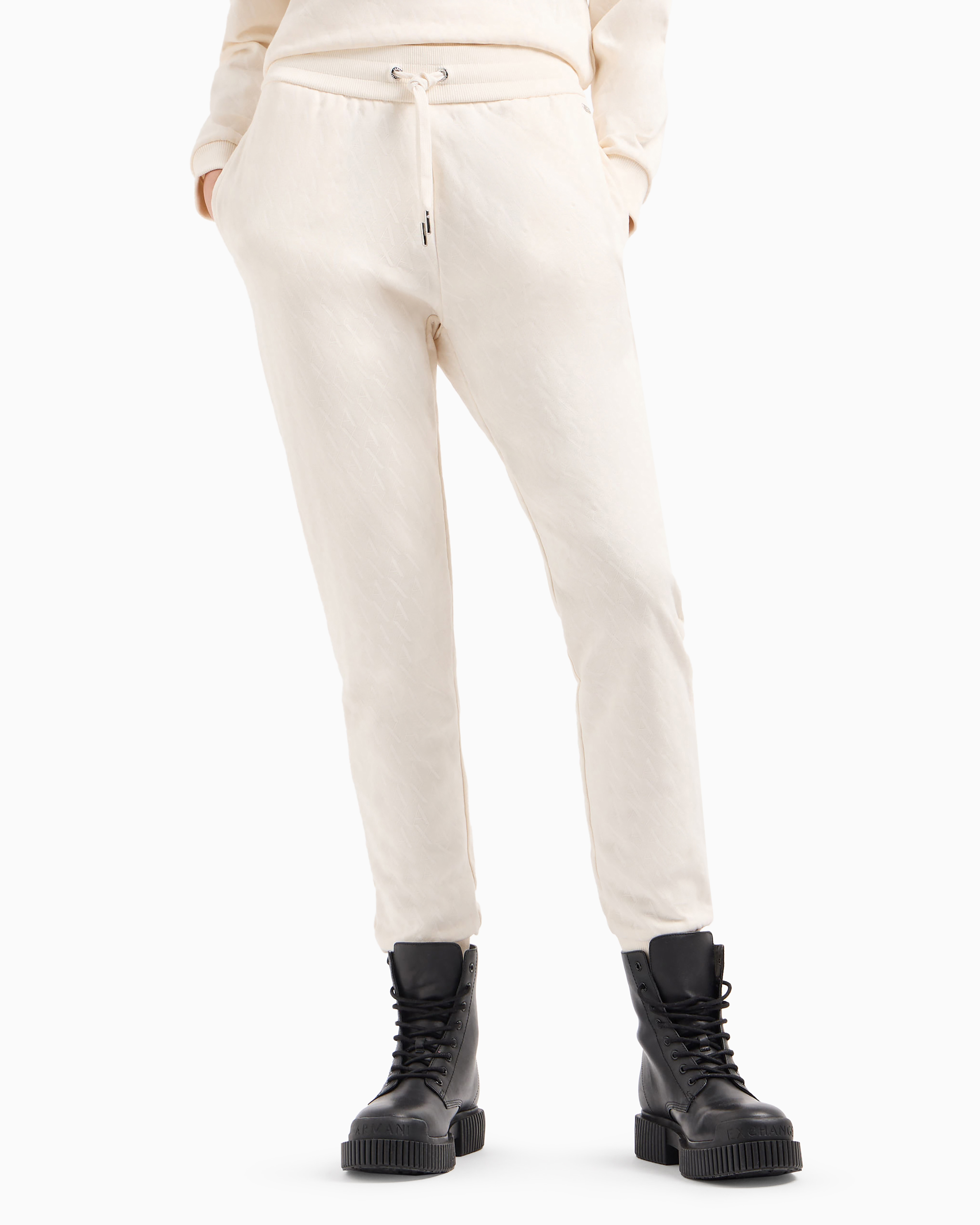 Shop Armani Exchange Trousers In Flowing Fabric In White